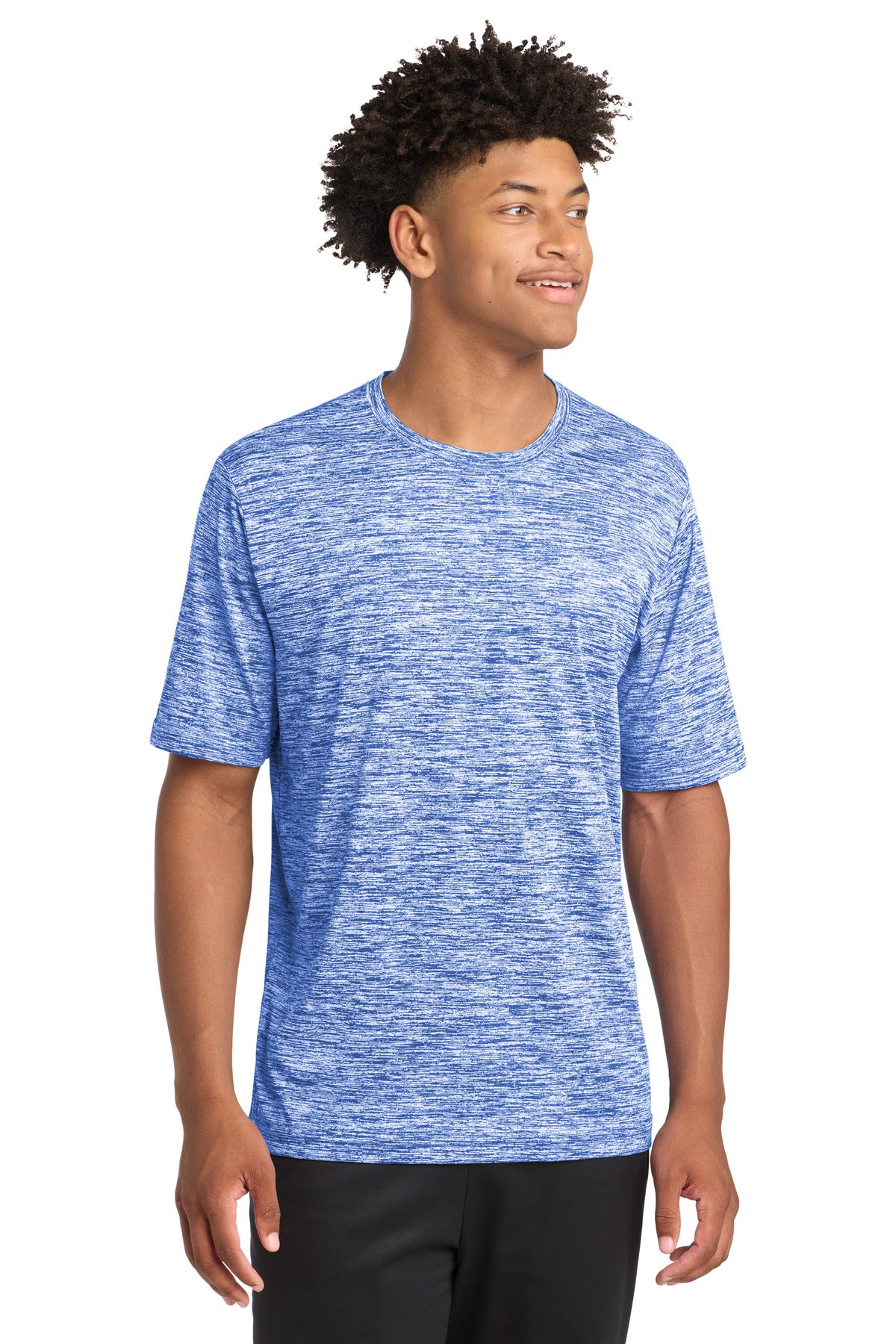 Custom True Royal Electric PosiCharge Electric Heather Tee ST390, personalized by SanCanDo Swag in Argyle, TX
