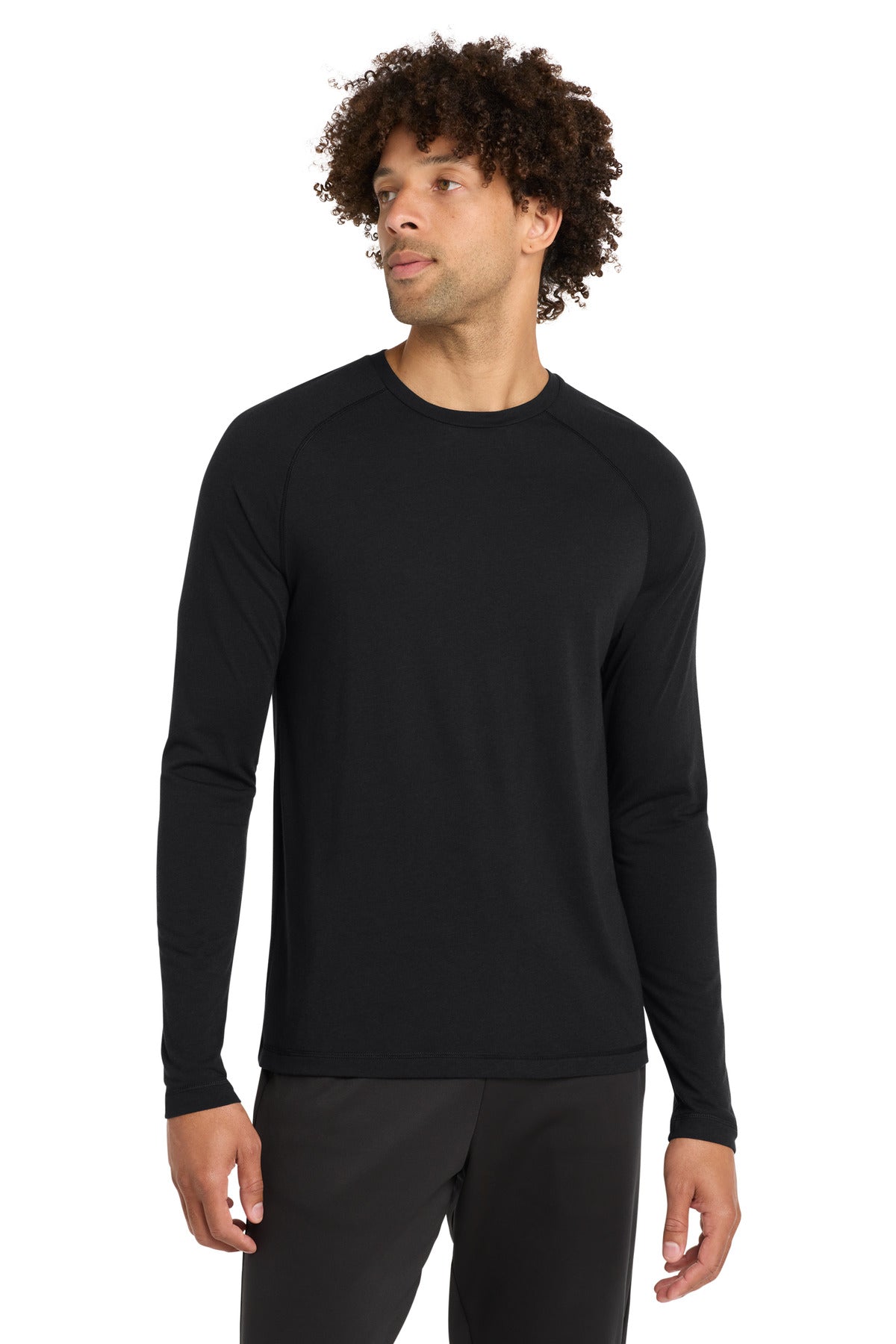 Custom Black Triad Solid Tri-Blend Wicking Raglan Tee ST400LS, personalized by SanCanDo Swag in Argyle, TX