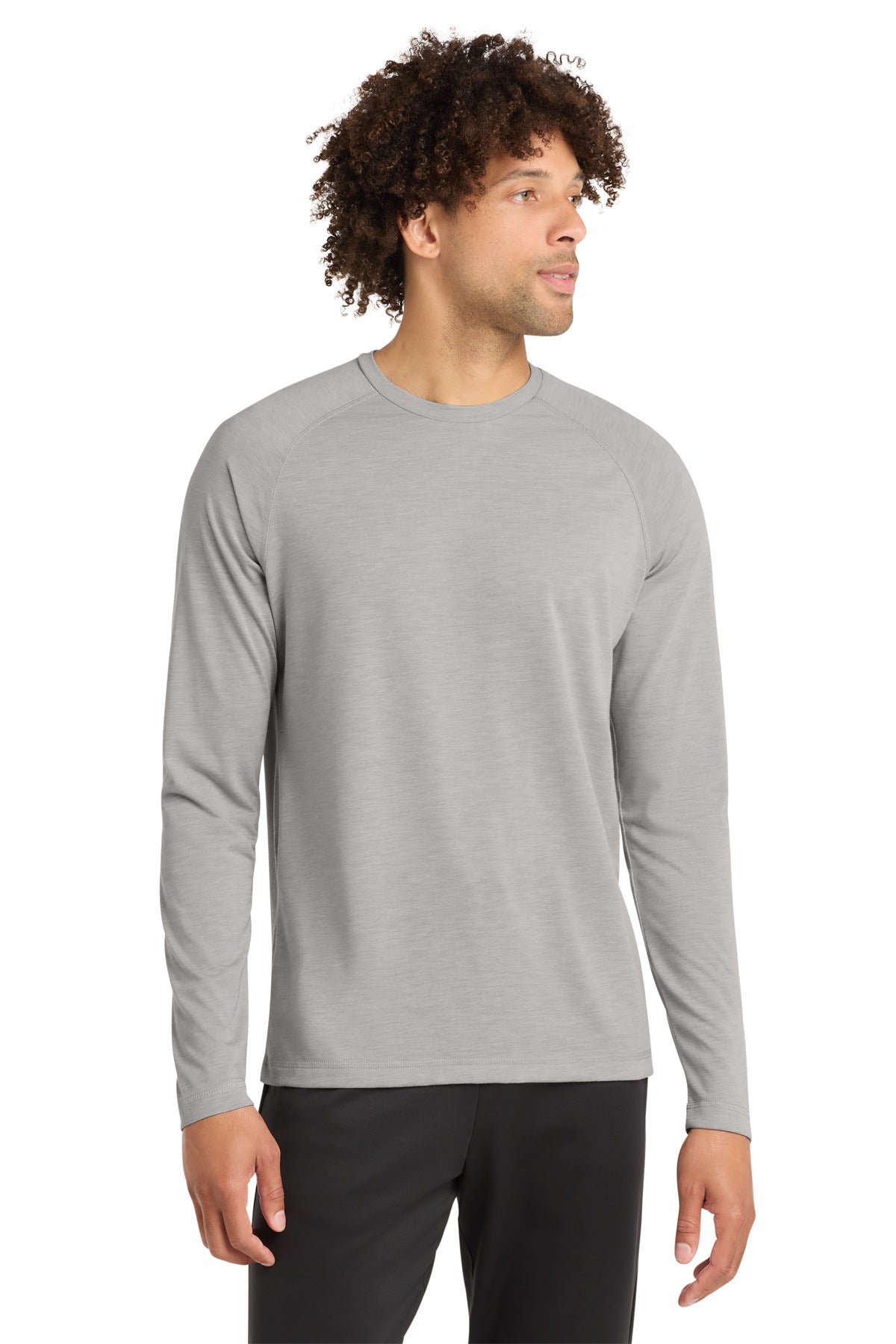 Custom Light Grey Heather Tri-Blend Wicking Raglan Tee ST400LS, personalized by SanCanDo Swag in Argyle, TX