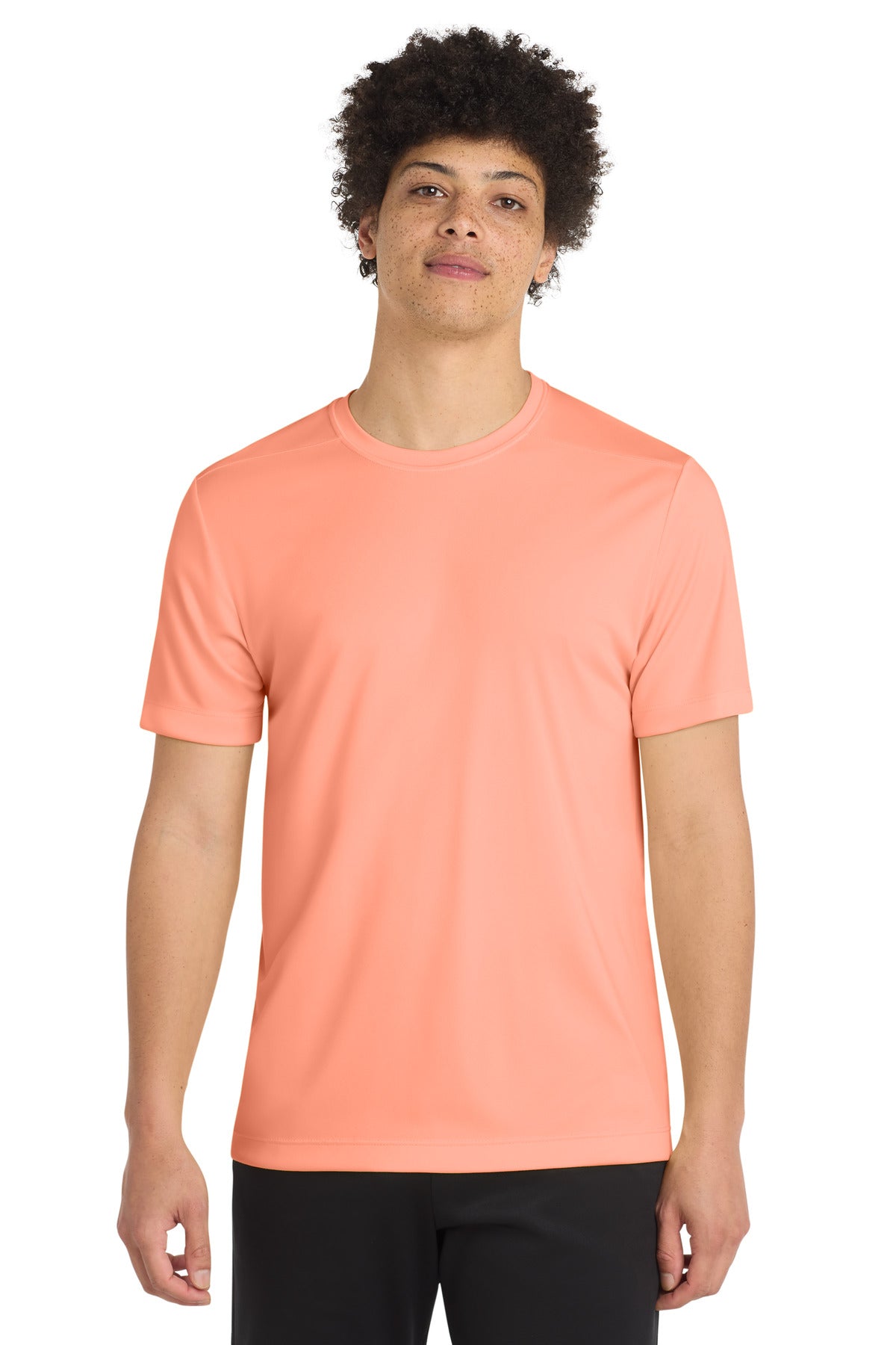 Custom Soft Coral Posi-UV Pro Tee ST420, personalized by SanCanDo Swag in Argyle, TX
