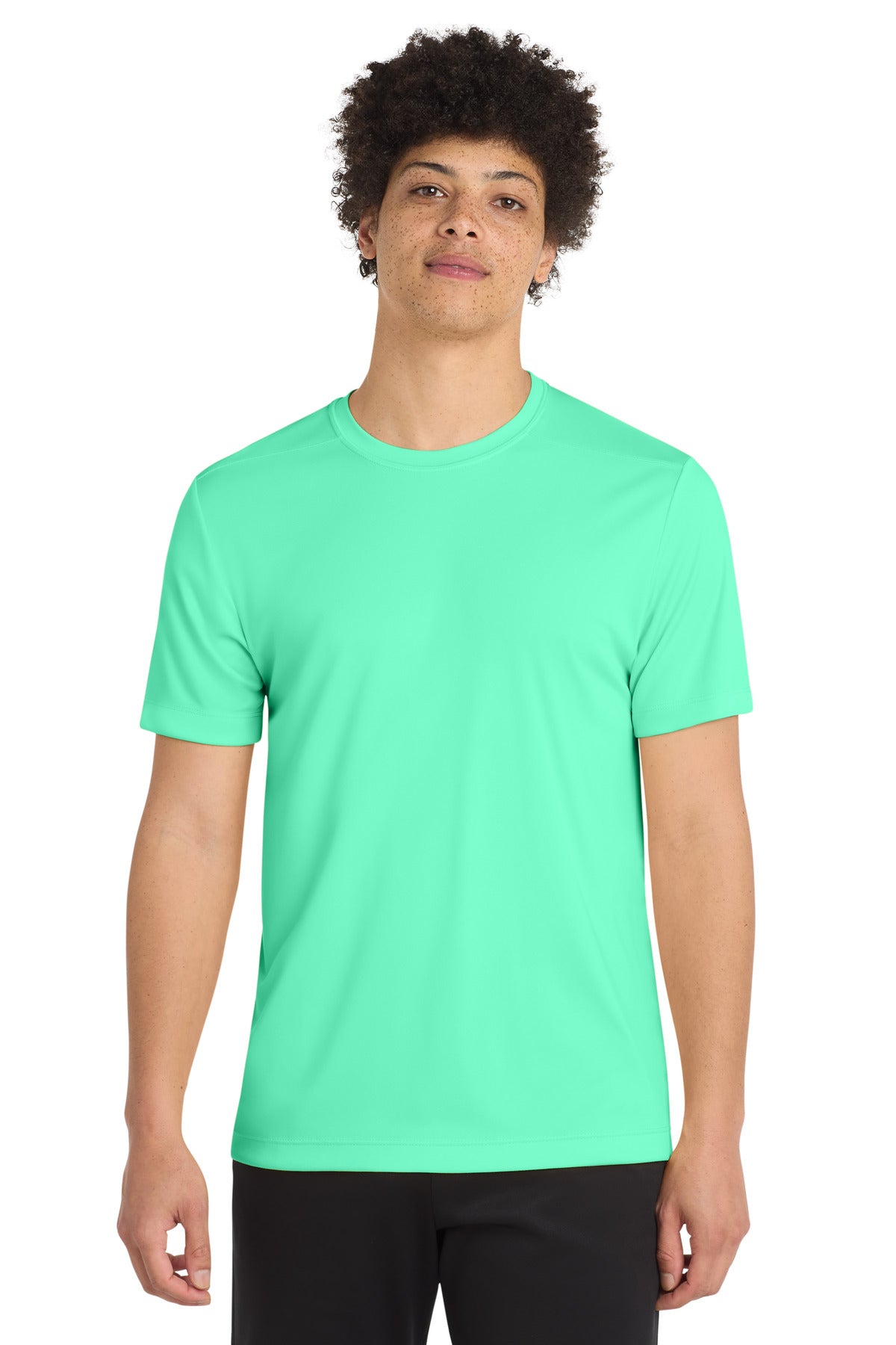 Custom Bright Seafoam Posi-UV Pro Tee ST420, personalized by SanCanDo Swag in Argyle, TX