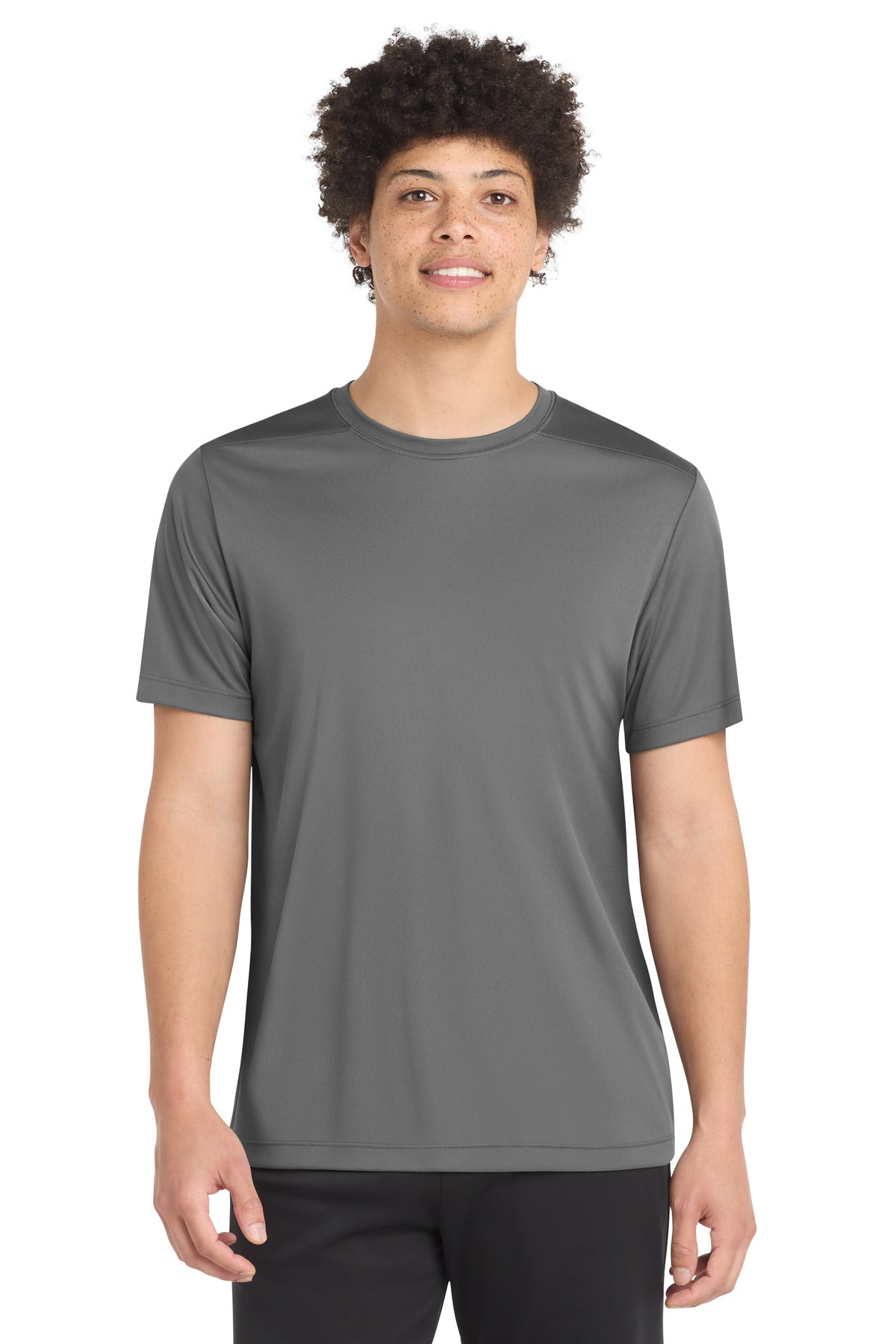 Custom Dark Smoke Grey Posi-UV Pro Tee ST420, personalized by SanCanDo Swag in Argyle, TX