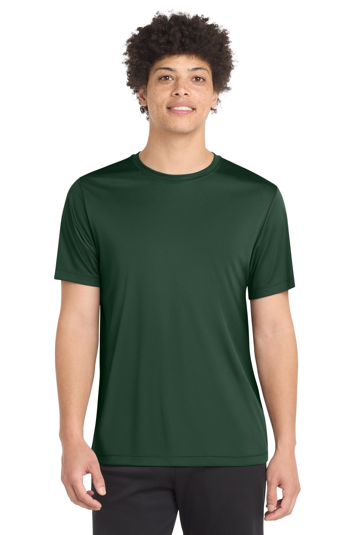 Custom Forest Green Posi-UV Pro Tee ST420, personalized by SanCanDo Swag in Argyle, TX