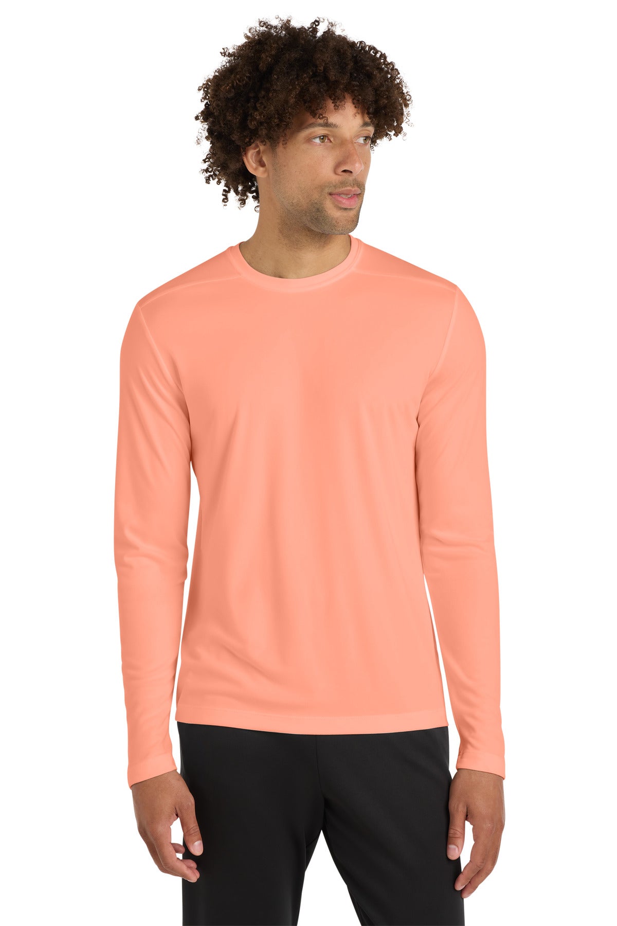 Custom Soft Coral Posi-UV Pro Long Sleeve Tee ST420LS, personalized by SanCanDo Swag in Argyle, TX