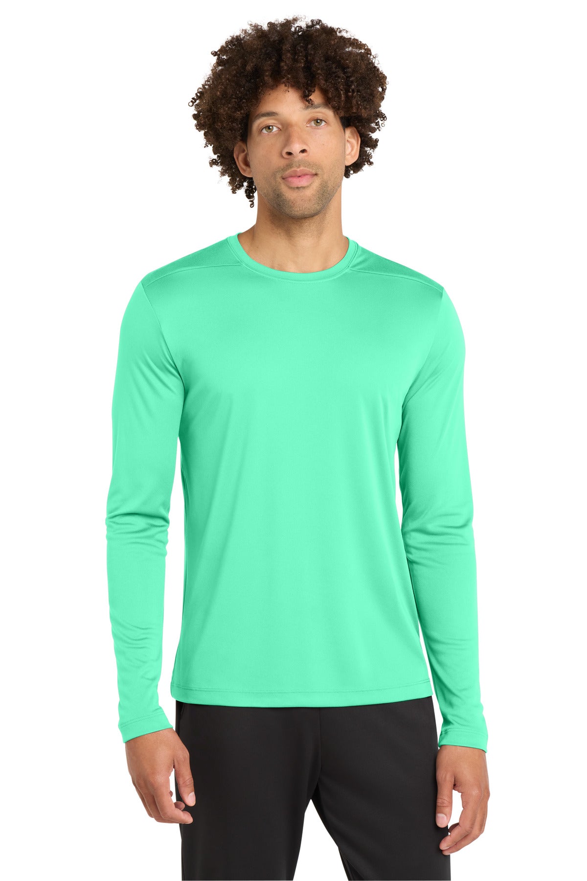 Custom Bright Seafoam Posi-UV Pro Long Sleeve Tee ST420LS, personalized by SanCanDo Swag in Argyle, TX