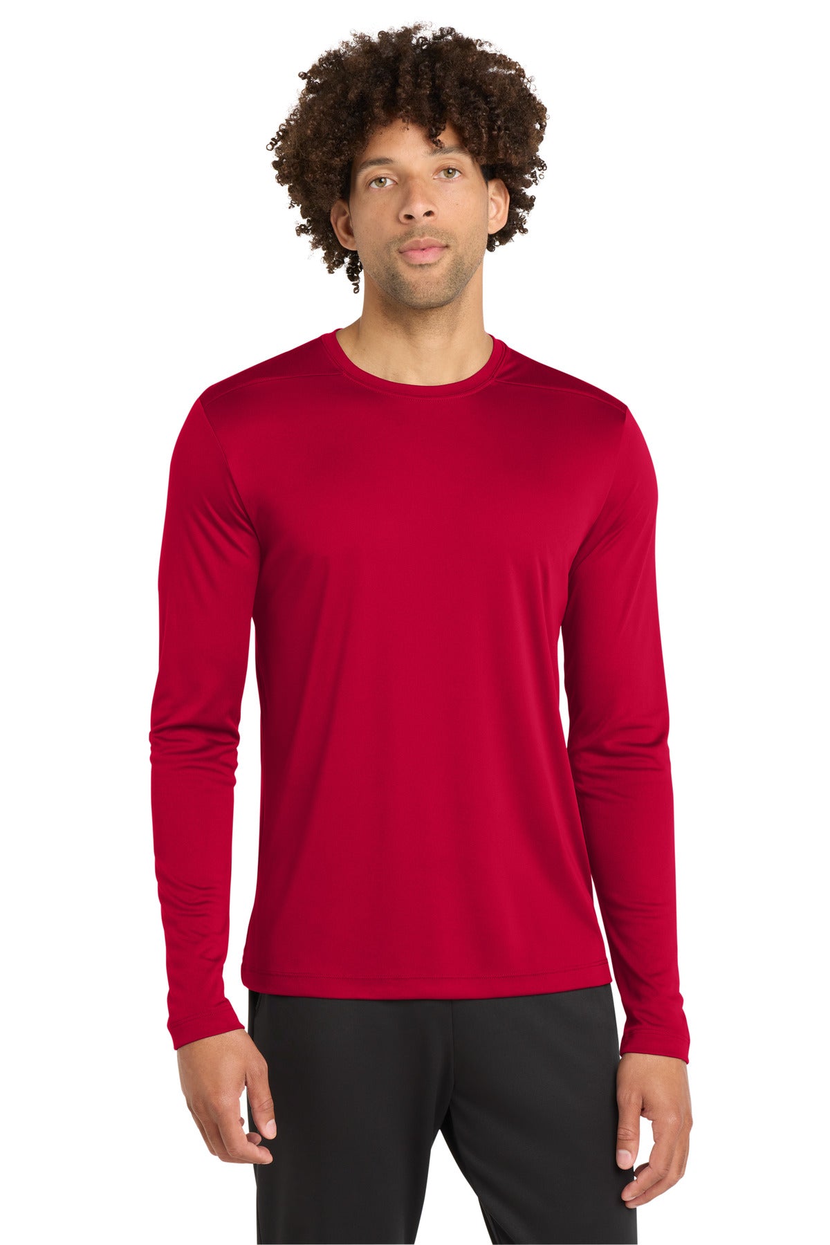 Custom Deep Red Posi-UV Pro Long Sleeve Tee ST420LS, personalized by SanCanDo Swag in Argyle, TX