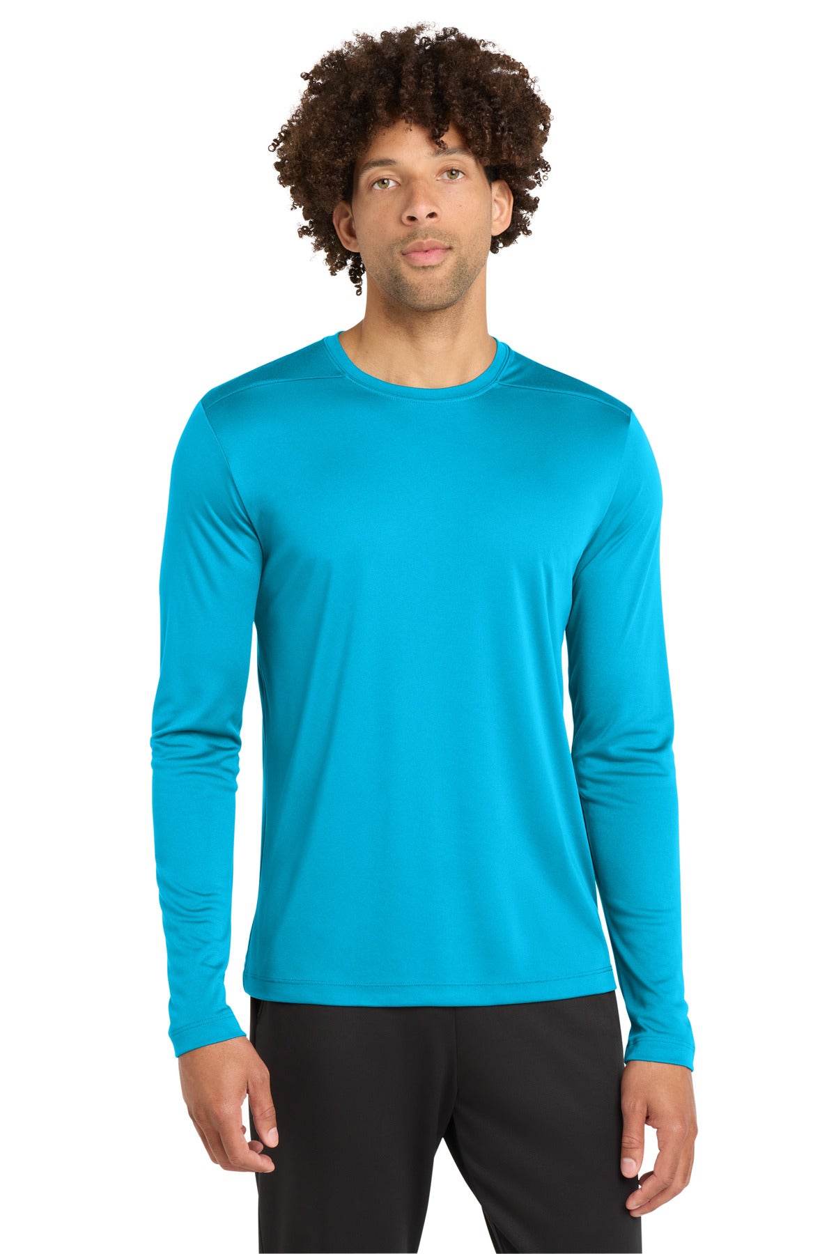 Custom Sapphire Posi-UV Pro Long Sleeve Tee ST420LS, personalized by SanCanDo Swag in Argyle, TX