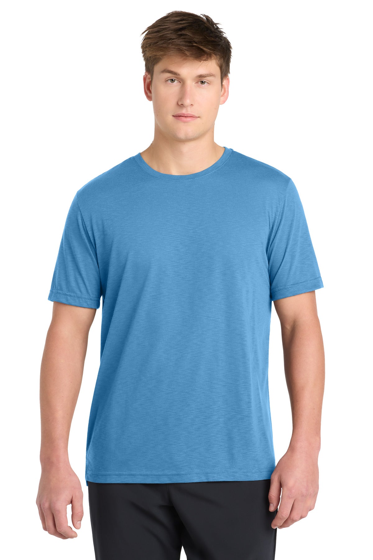 Custom Carolina Blue PosiCharge Strive Tee ST430, personalized by SanCanDo Swag in Argyle, TX