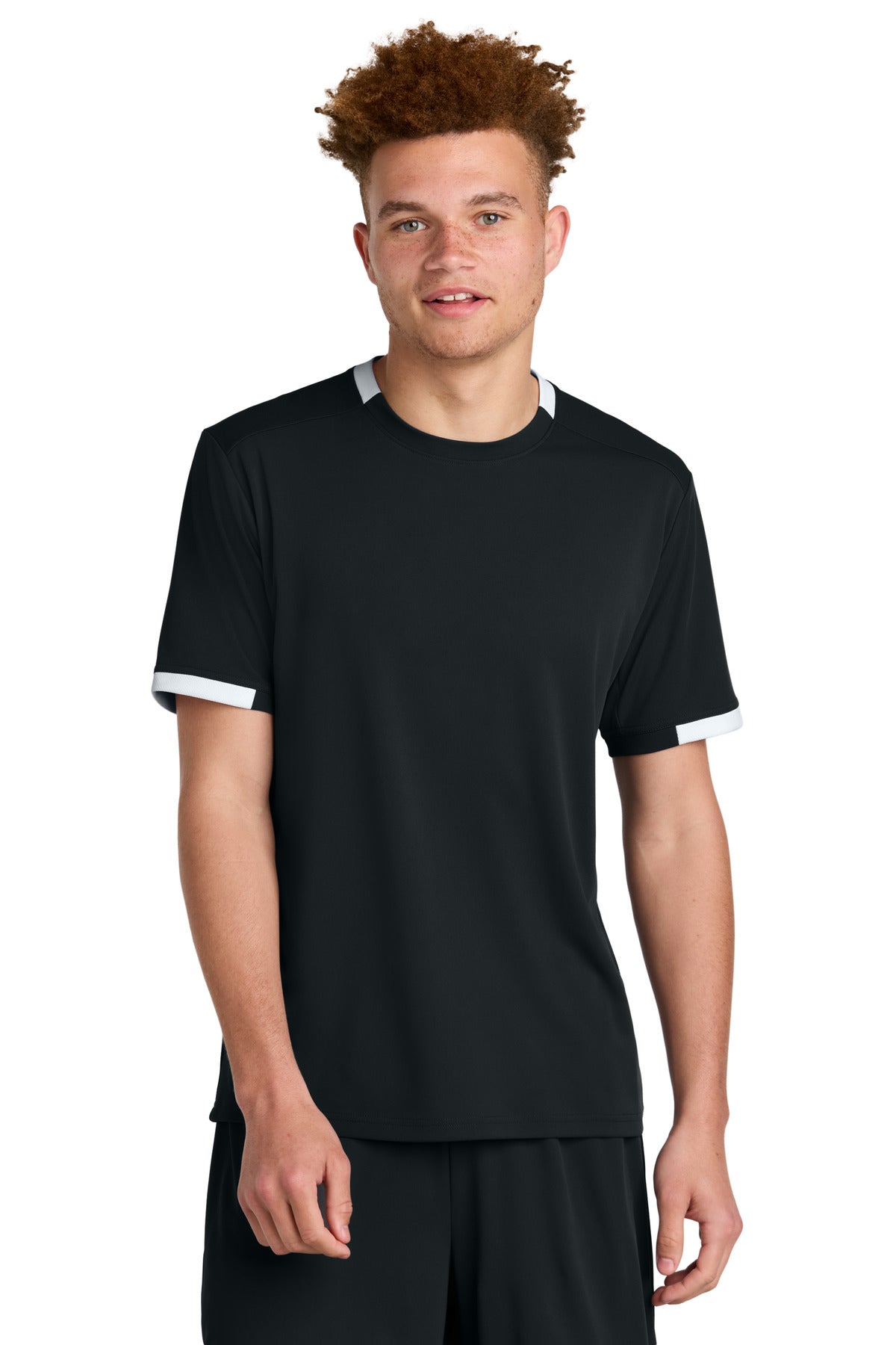 Custom Black/ White Club Short Sleeve Crew ST440, personalized by SanCanDo Swag in Argyle, TX