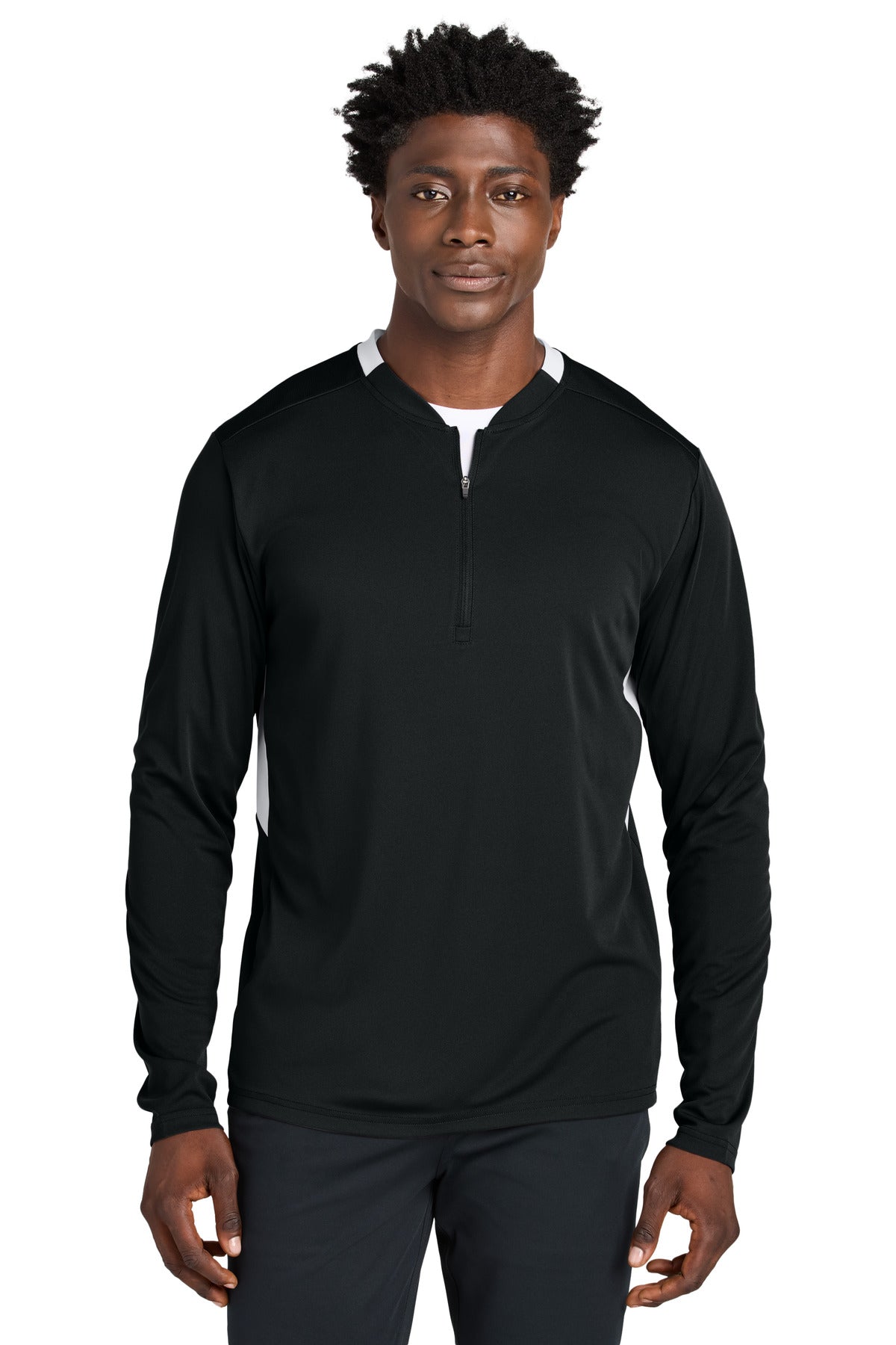 Custom Black/ White Club 1/4-Zip Pullover ST443, personalized by SanCanDo Swag in Argyle, TX