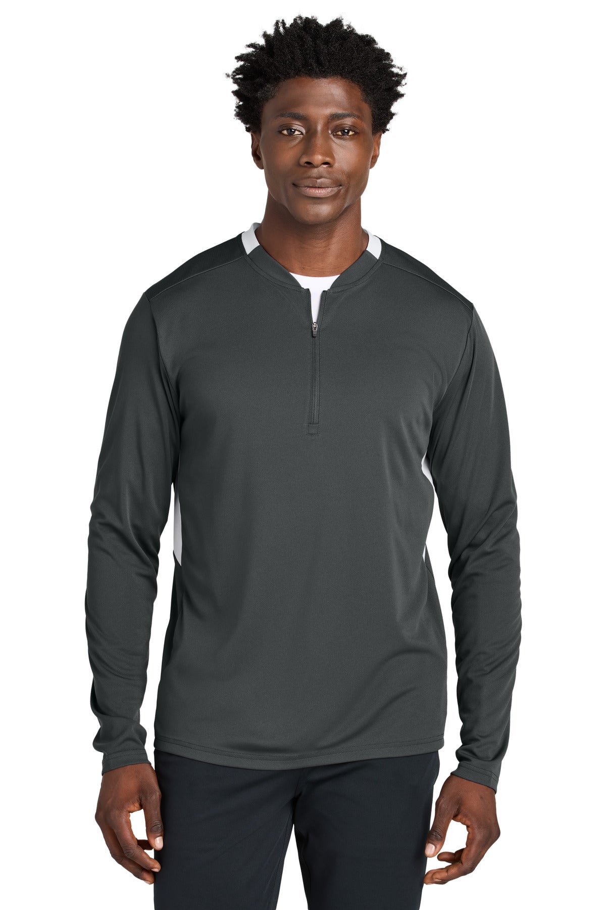 Custom Iron Grey/ White Club 1/4-Zip Pullover ST443, personalized by SanCanDo Swag in Argyle, TX