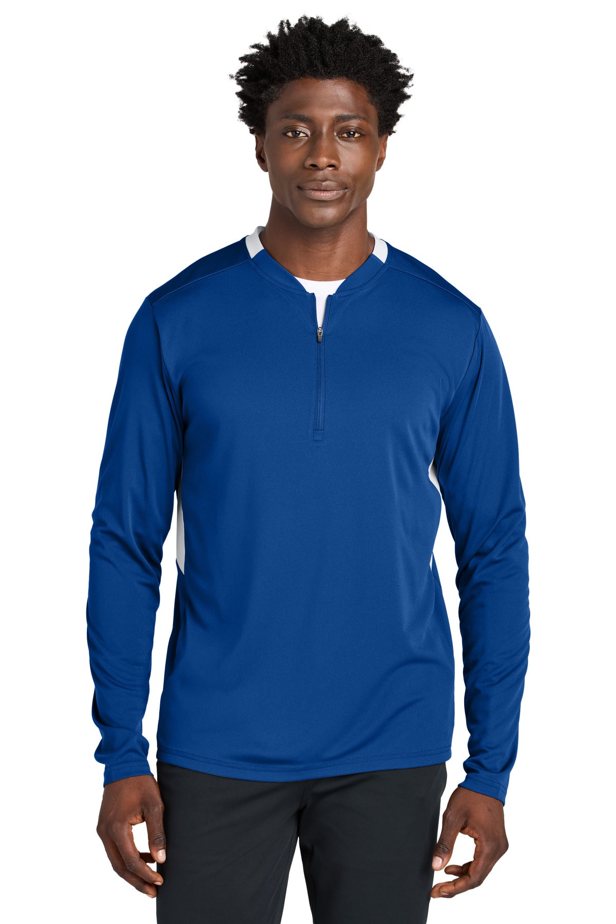 Custom True Royal/ White Club 1/4-Zip Pullover ST443, personalized by SanCanDo Swag in Argyle, TX