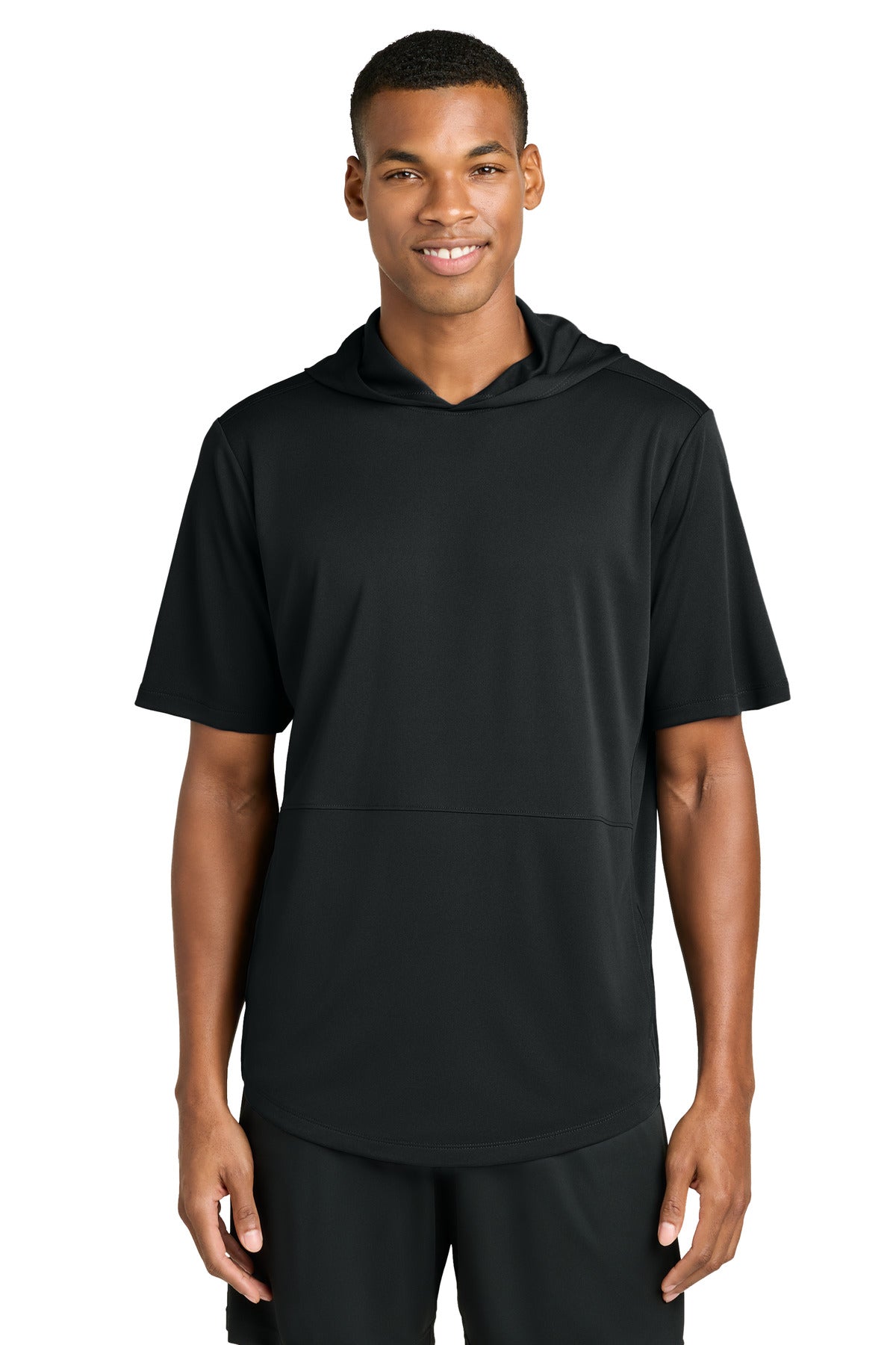 Custom Black Club Short Sleeve Hoodie ST445, personalized by SanCanDo Swag in Argyle, TX
