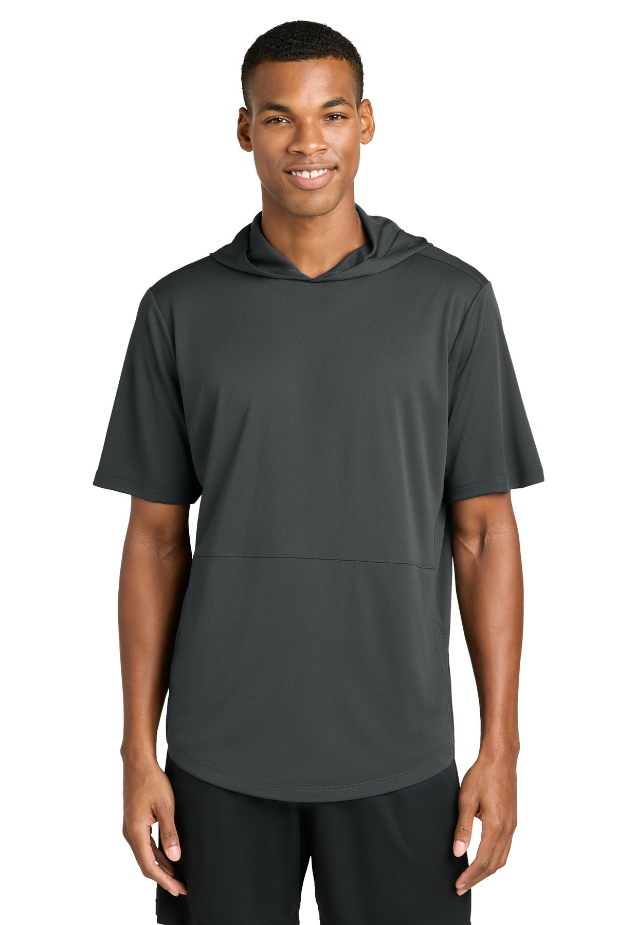Custom Iron Grey Club Short Sleeve Hoodie ST445, personalized by SanCanDo Swag in Argyle, TX