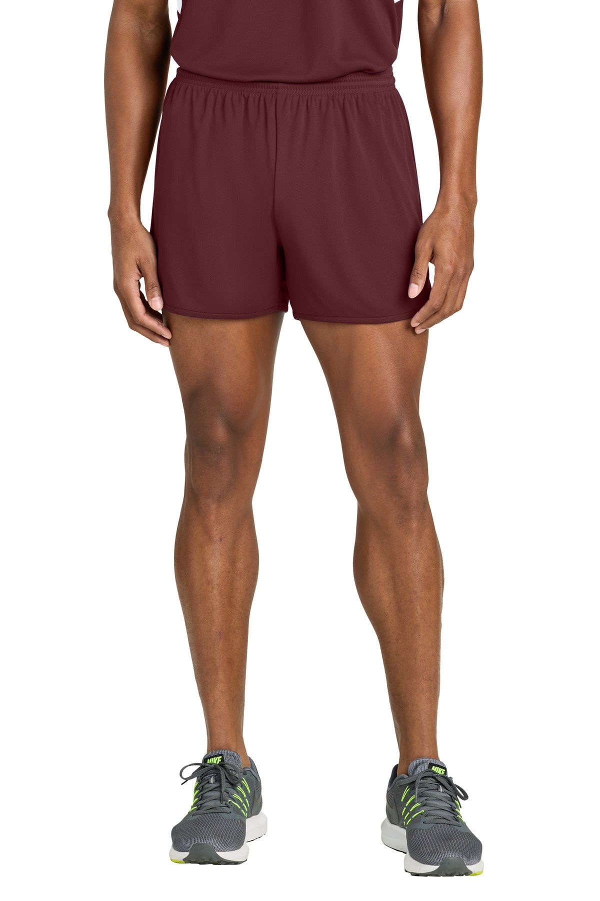 Custom Maroon Club 4" Track Short ST447, personalized by SanCanDo Swag in Argyle, TX