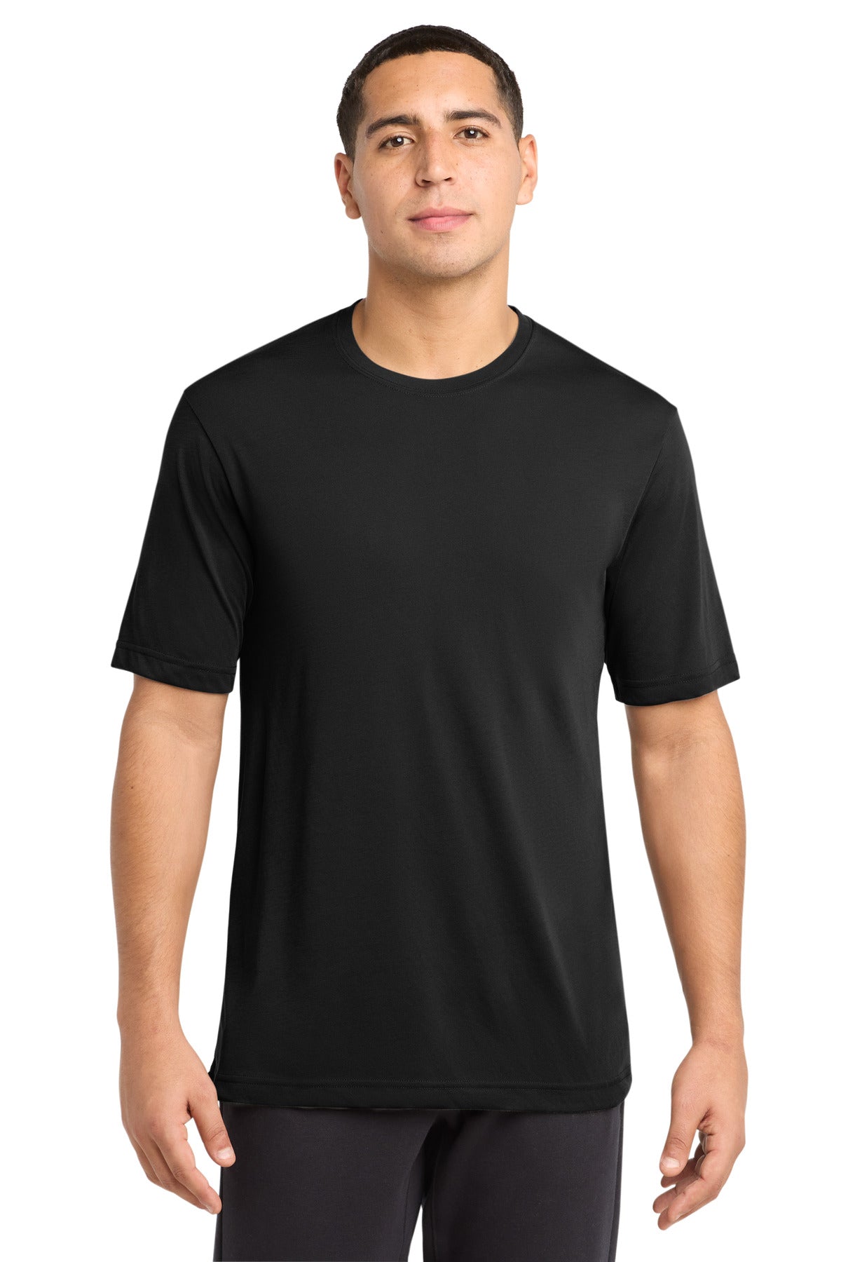 Custom Black PosiCharge Competitor Cotton Touch Tee ST450, personalized by SanCanDo Swag in Argyle, TX