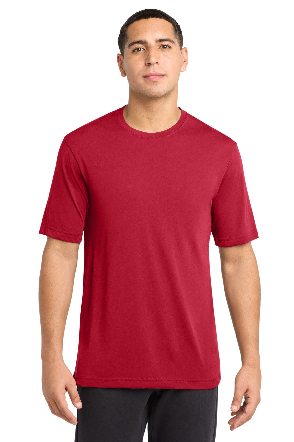 Custom Deep Red PosiCharge Competitor Cotton Touch Tee ST450, personalized by SanCanDo Swag in Argyle, TX