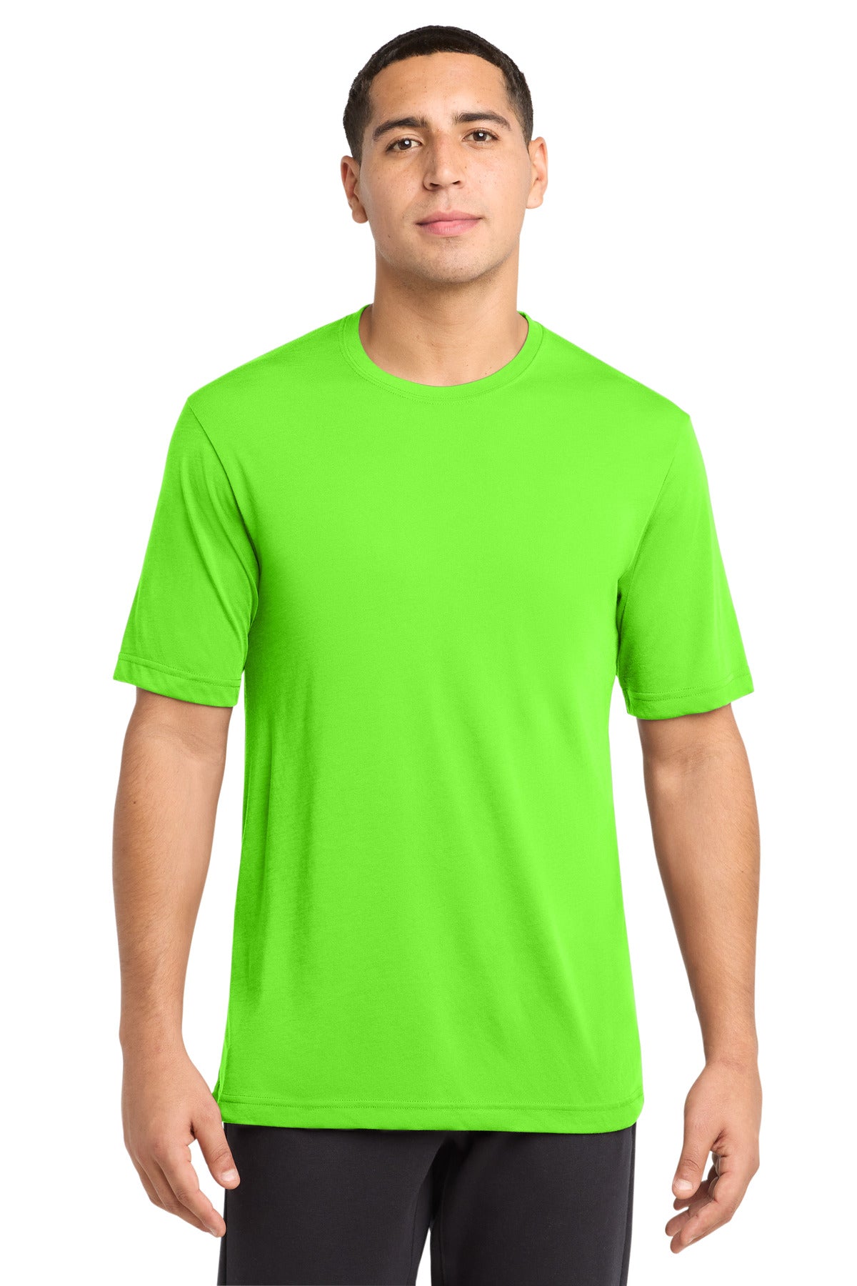 Custom Neon Green PosiCharge Competitor Cotton Touch Tee ST450, personalized by SanCanDo Swag in Argyle, TX
