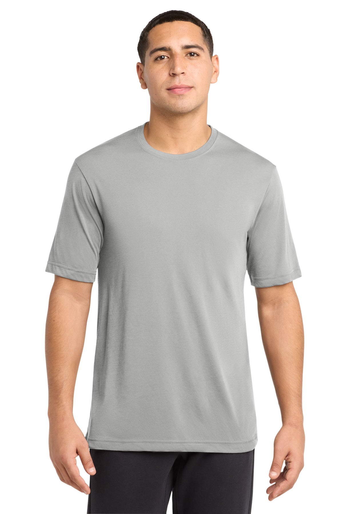 Custom Silver PosiCharge Competitor Cotton Touch Tee ST450, personalized by SanCanDo Swag in Argyle, TX