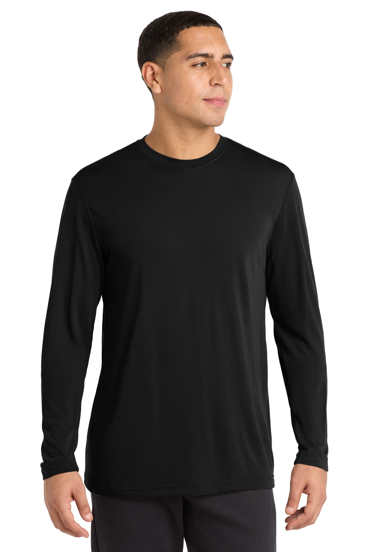Custom Black Competitor Cotton Touch Tee ST450LS, personalized by SanCanDo Swag in Argyle, TX