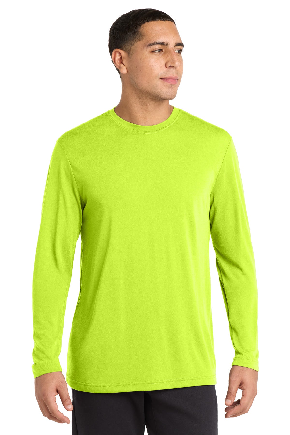 Custom Neon Yellow Competitor Cotton Touch Tee ST450LS, personalized by SanCanDo Swag in Argyle, TX