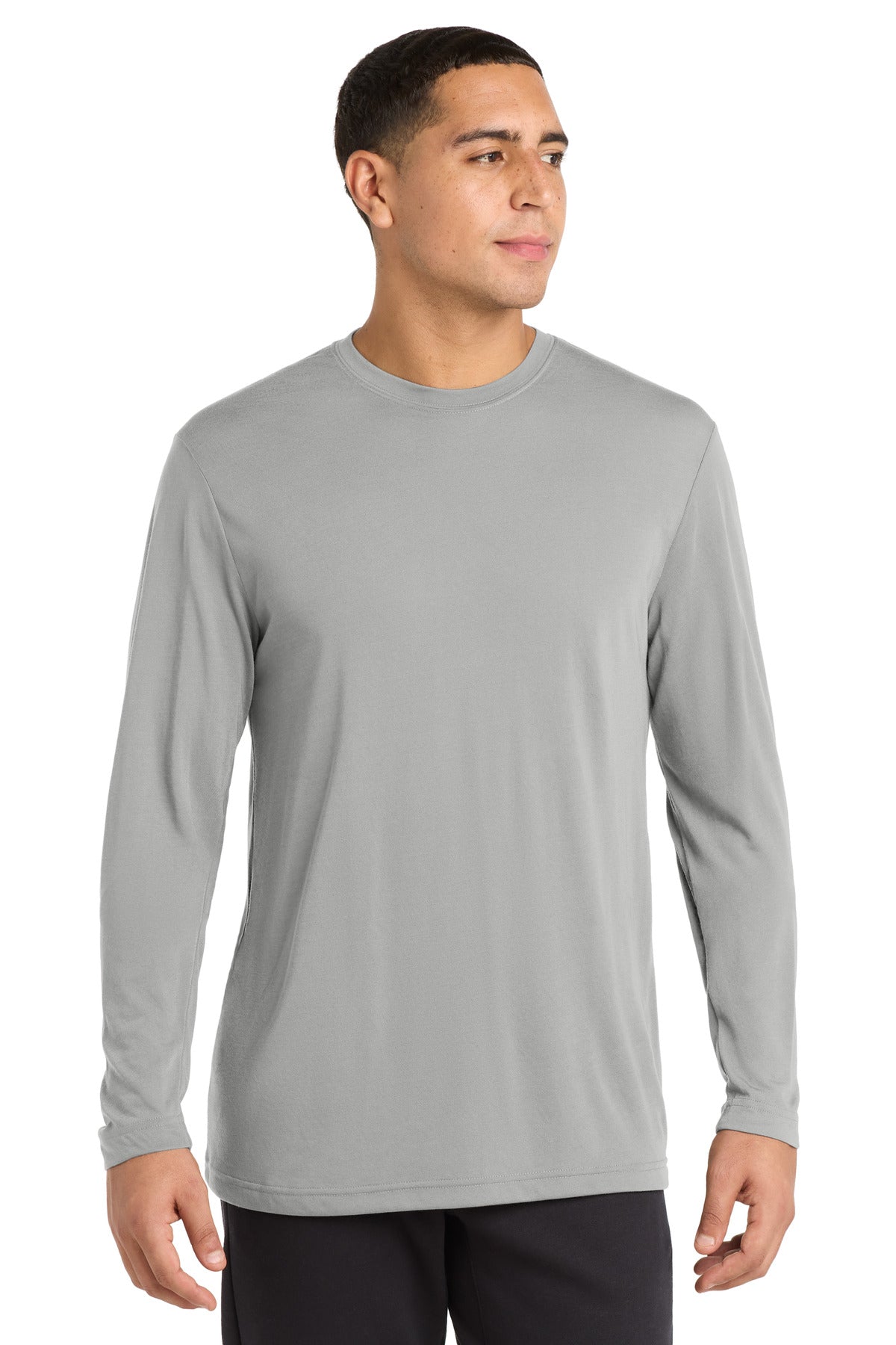 Custom Silver Competitor Cotton Touch Tee ST450LS, personalized by SanCanDo Swag in Argyle, TX