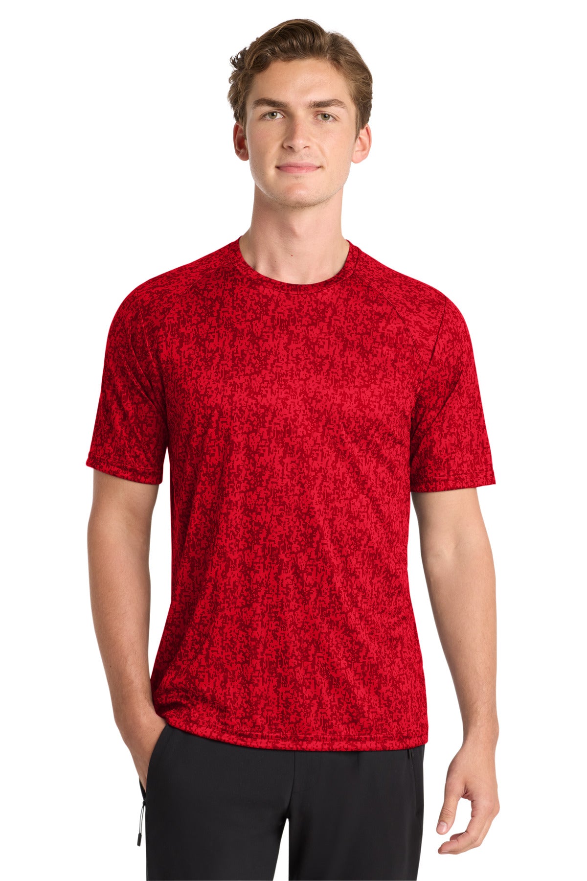 Custom True Red Digi Camo Tee ST460, personalized by SanCanDo Swag in Argyle, TX