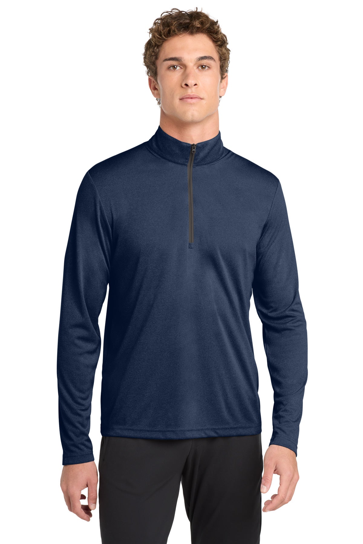 Custom Dark Royal Heather Endeavor 1/2-Zip Pullover ST469, personalized by SanCanDo Swag in Argyle, TX
