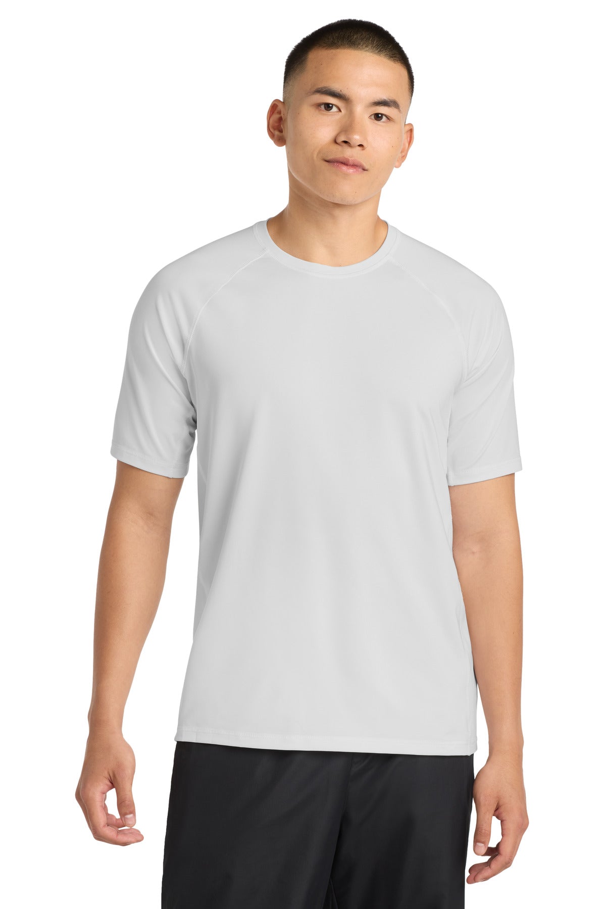 Custom White Rashguard Tee ST470, personalized by SanCanDo Swag in Argyle, TX