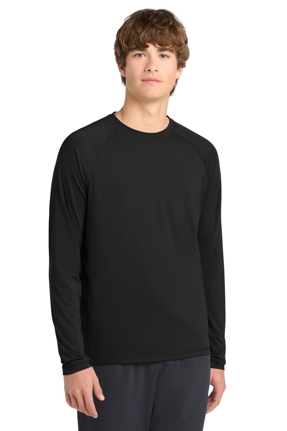 Custom Black Long Sleeve Rashguard Tee ST470LS, personalized by SanCanDo Swag in Argyle, TX