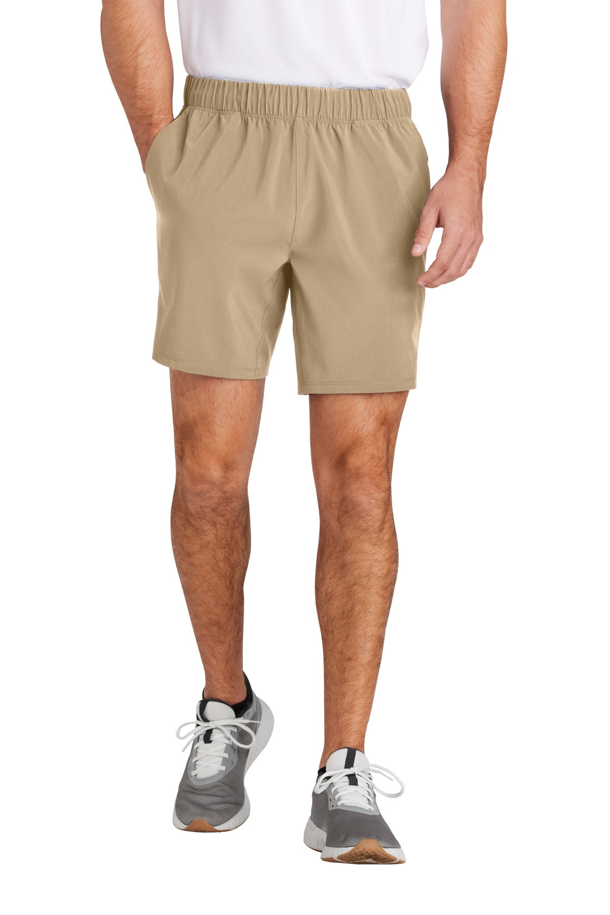 Custom Sport Khaki Repeat 7" Short ST485, personalized by SanCanDo Swag in Argyle, TX