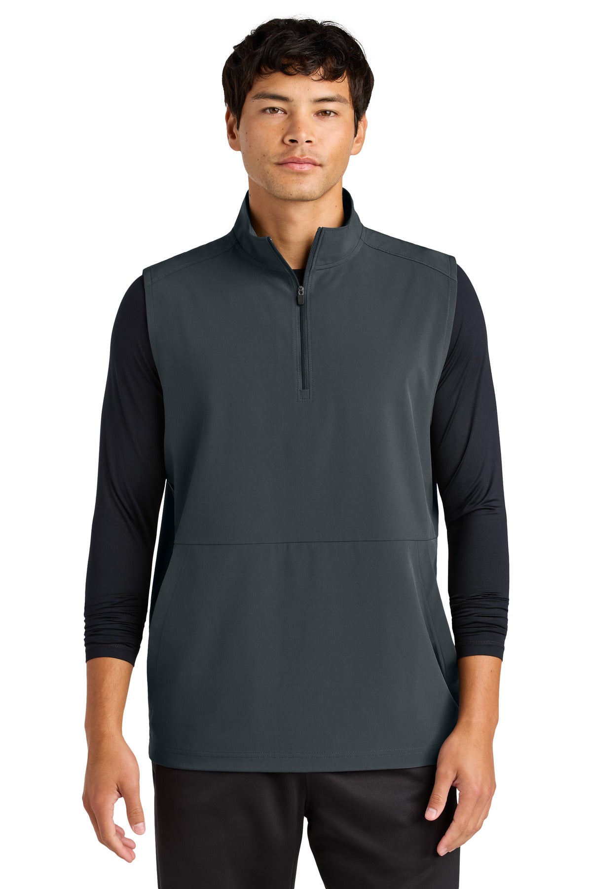 Custom Iron Grey Repeat 1/2-Zip Vest ST487, personalized by SanCanDo Swag in Argyle, TX