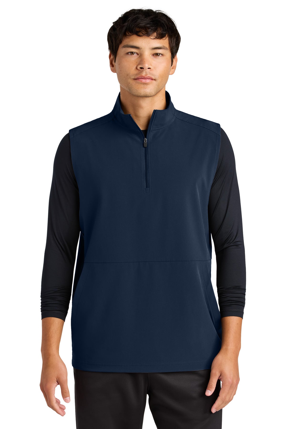 Custom True Navy Repeat 1/2-Zip Vest ST487, personalized by SanCanDo Swag in Argyle, TX