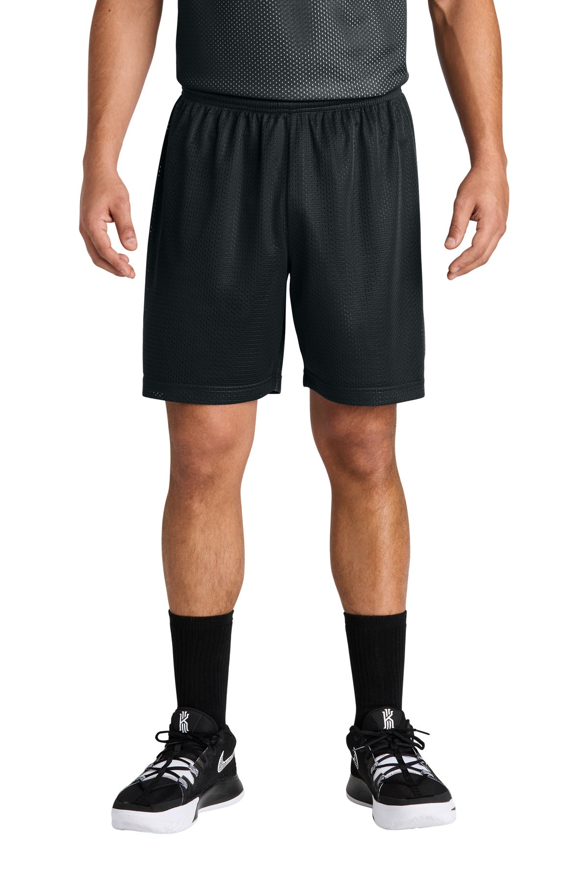 Custom Black PosiCharge Mesh 7" Short ST5100, personalized by SanCanDo Swag in Argyle, TX