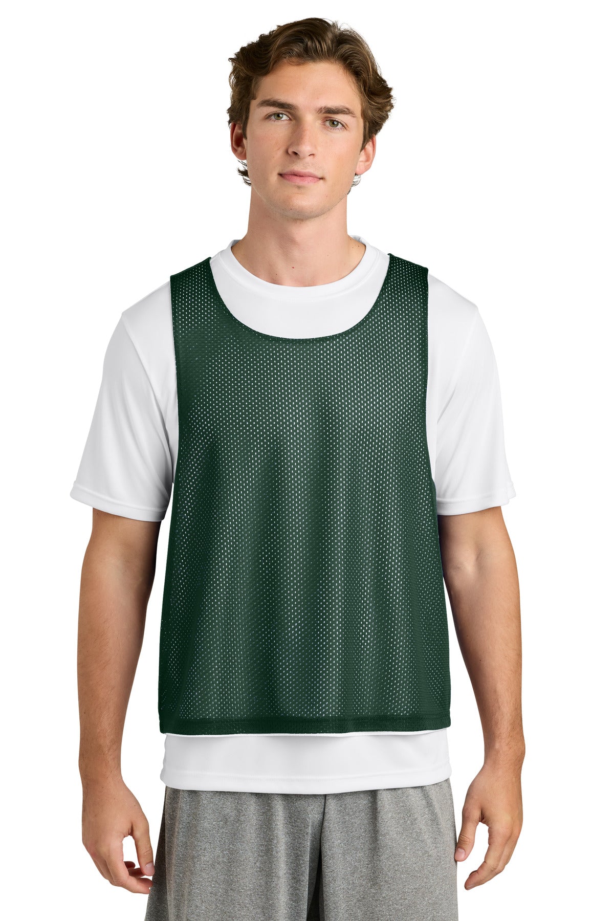Custom Forest Green/ White Lacrosse Reversible Pinnie ST512, personalized by SanCanDo Swag in Argyle, TX