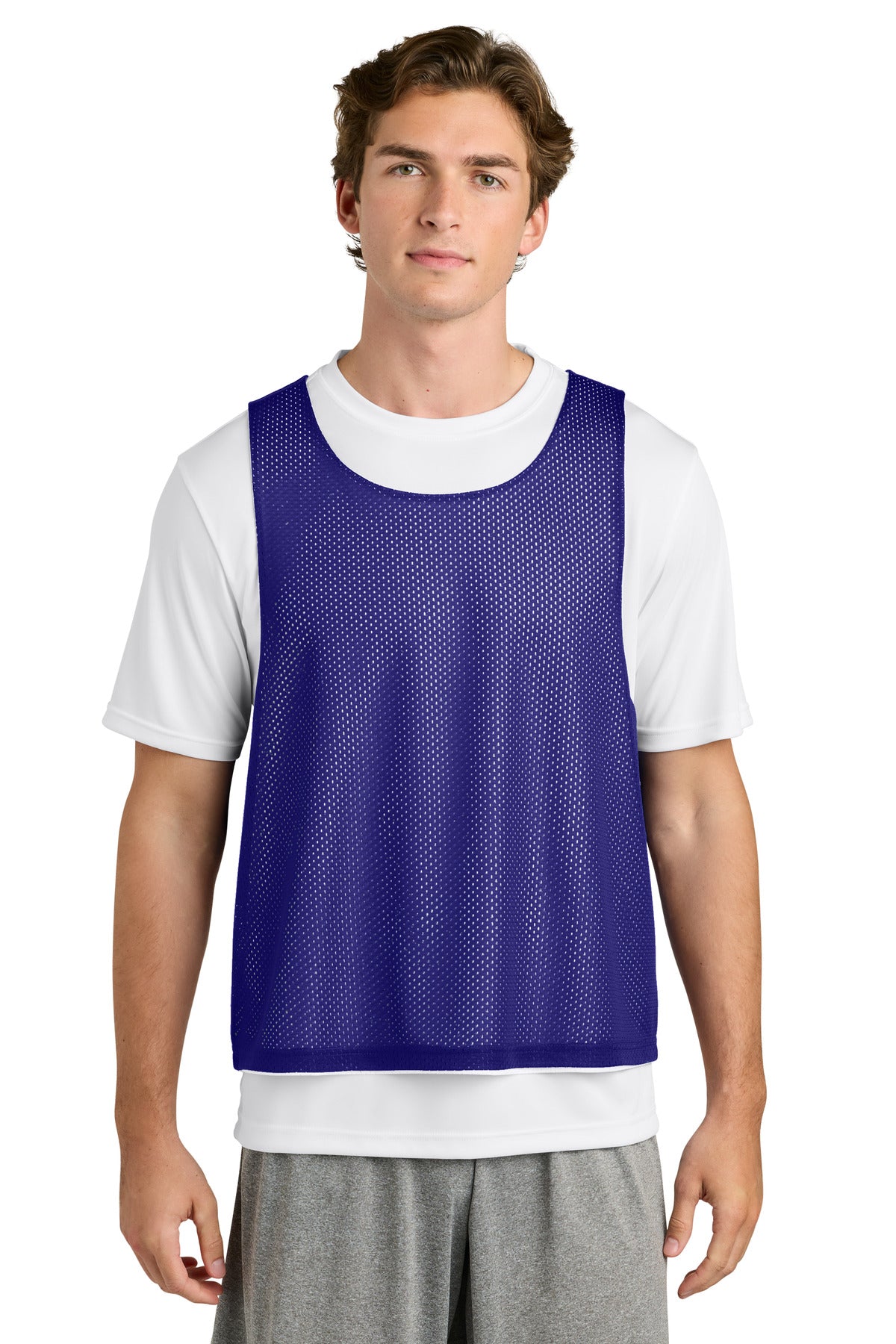 Custom Purple/ White Lacrosse Reversible Pinnie ST512, personalized by SanCanDo Swag in Argyle, TX