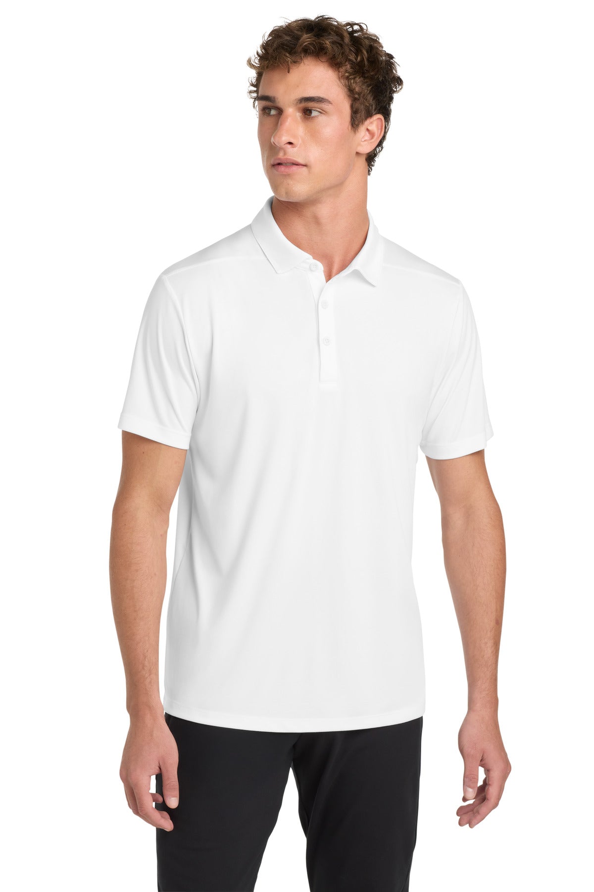 Custom White Posi-UV Pro Polo ST520, personalized by SanCanDo Swag in Argyle, TX