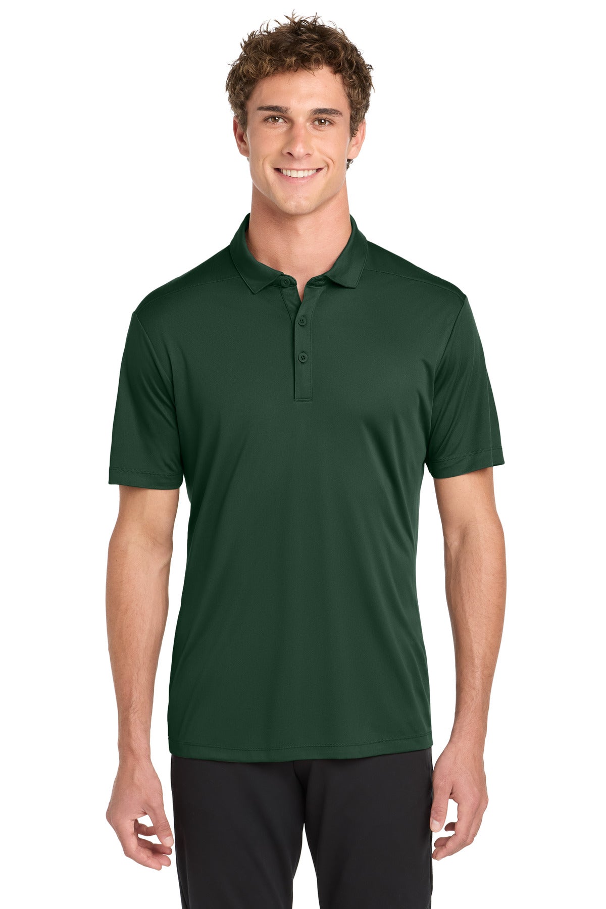 Custom Forest Green Posi-UV Pro Polo ST520, personalized by SanCanDo Swag in Argyle, TX