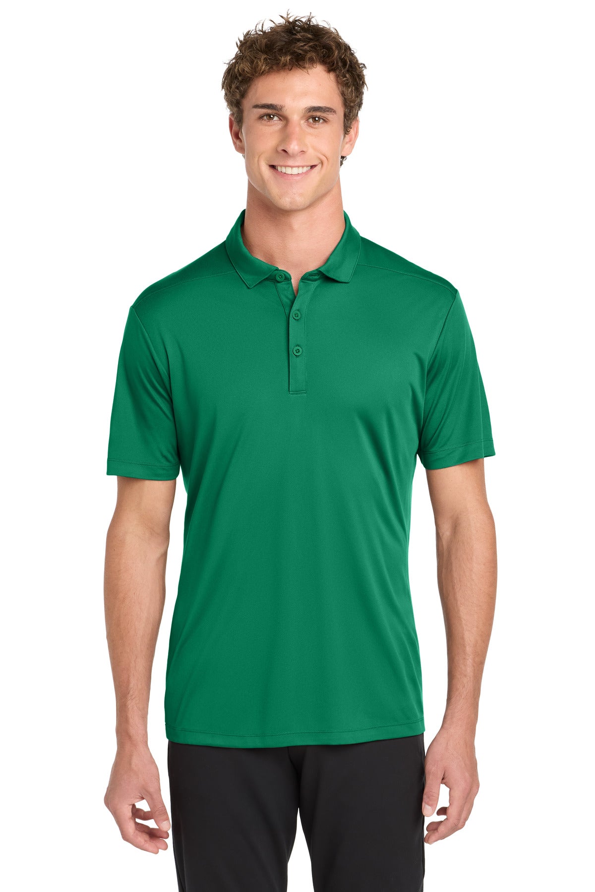 Custom Kelly Green Posi-UV Pro Polo ST520, personalized by SanCanDo Swag in Argyle, TX