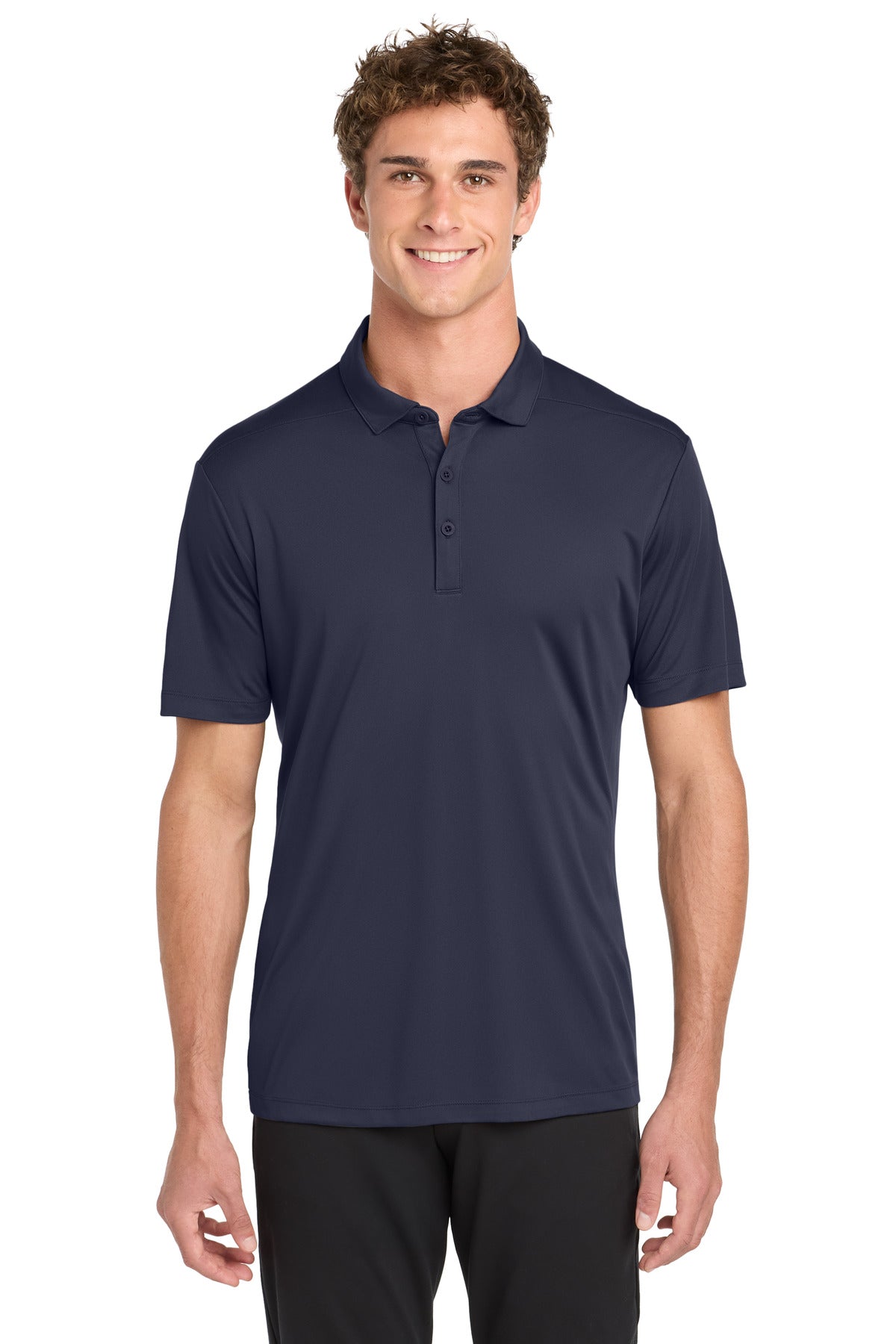 Custom True Navy Posi-UV Pro Polo ST520, personalized by SanCanDo Swag in Argyle, TX