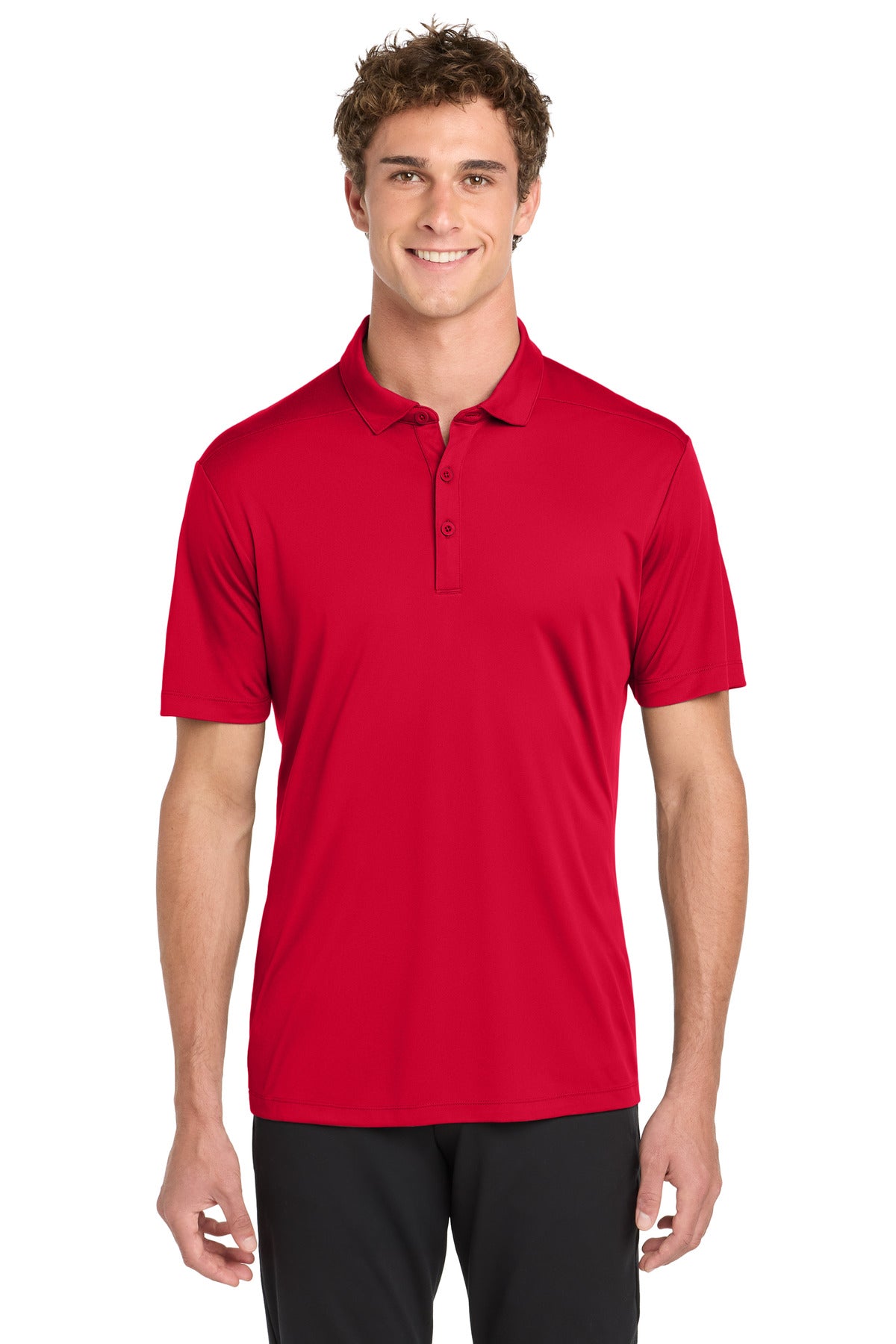 Custom True Red Posi-UV Pro Polo ST520, personalized by SanCanDo Swag in Argyle, TX