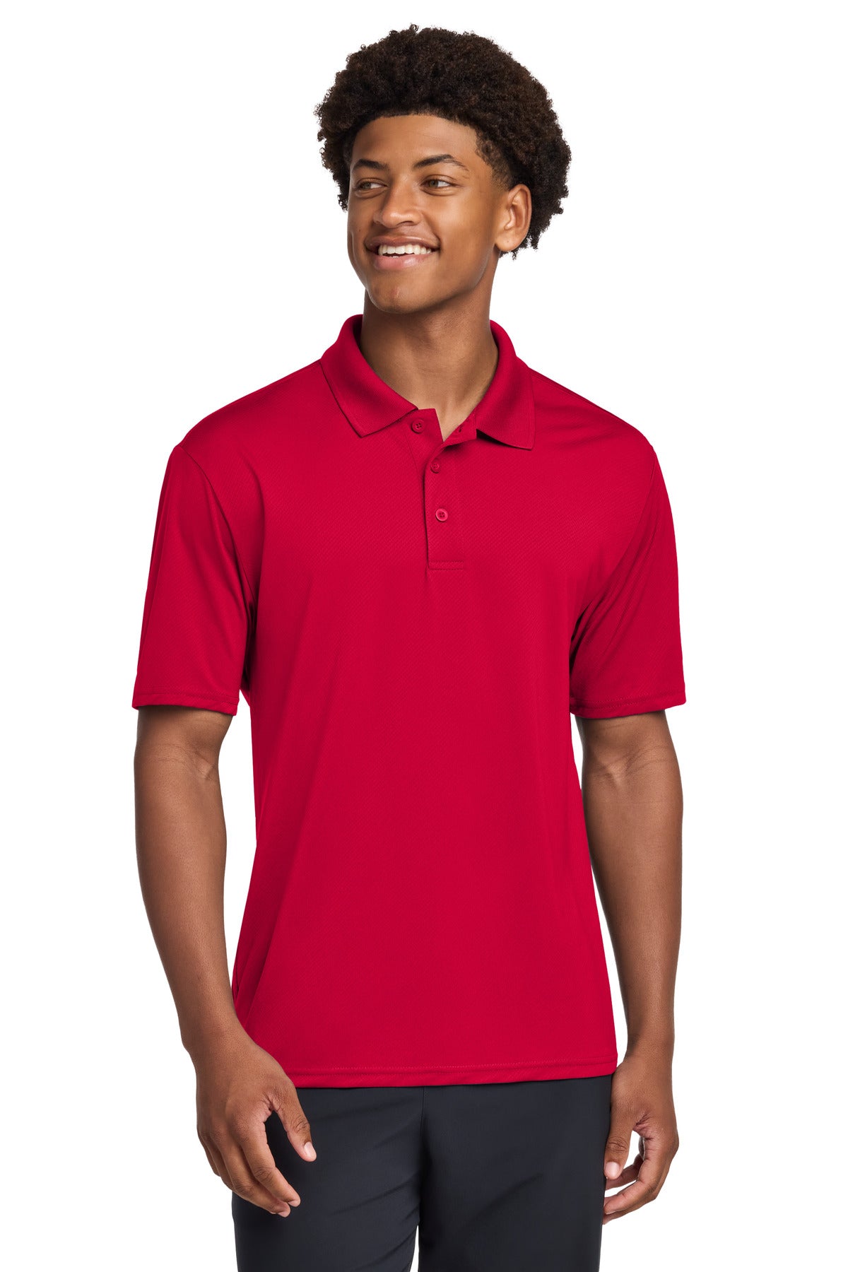 Custom Deep Red Sideline Polo ST535, personalized by SanCanDo Swag in Argyle, TX