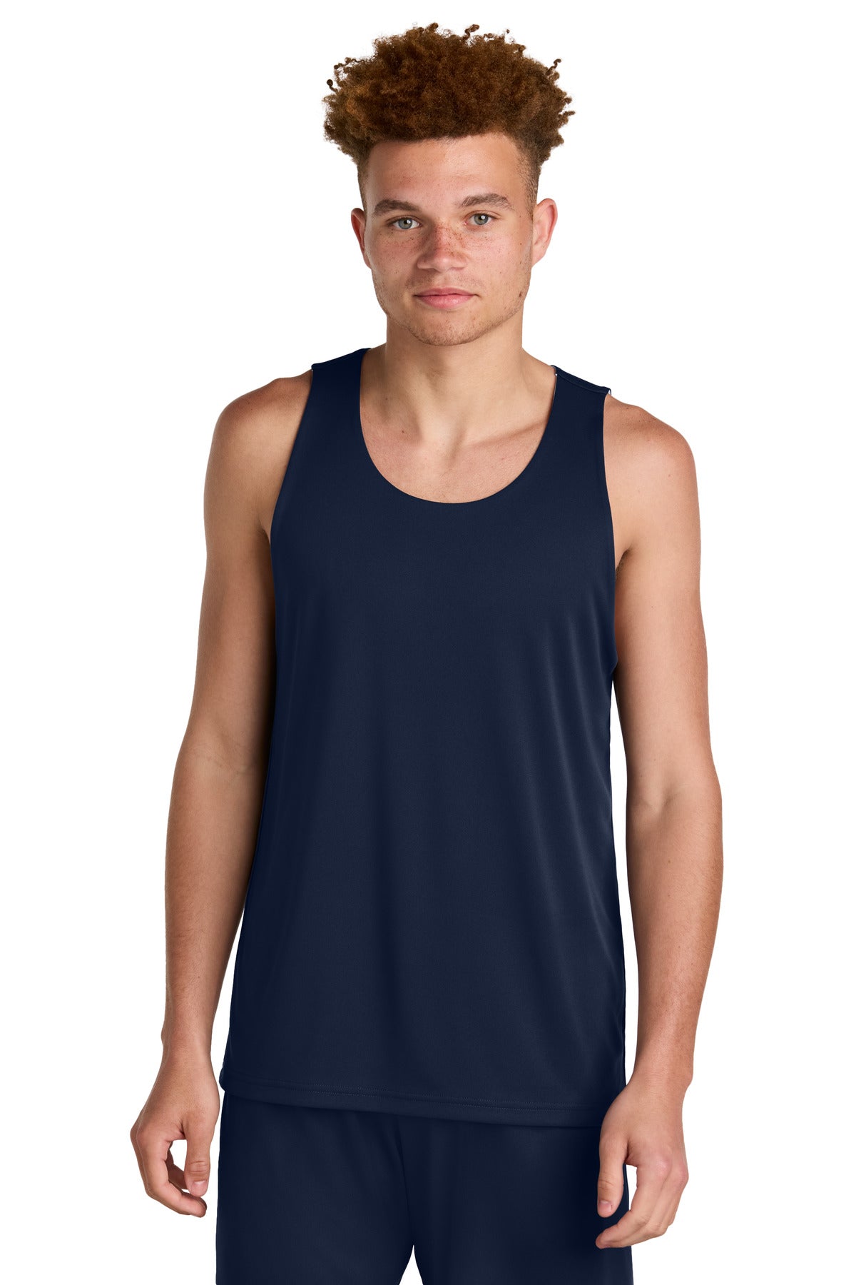 Custom True Navy/ White PosiCharge Competitor Rev Tank ST551, personalized by SanCanDo Swag in Argyle, TX