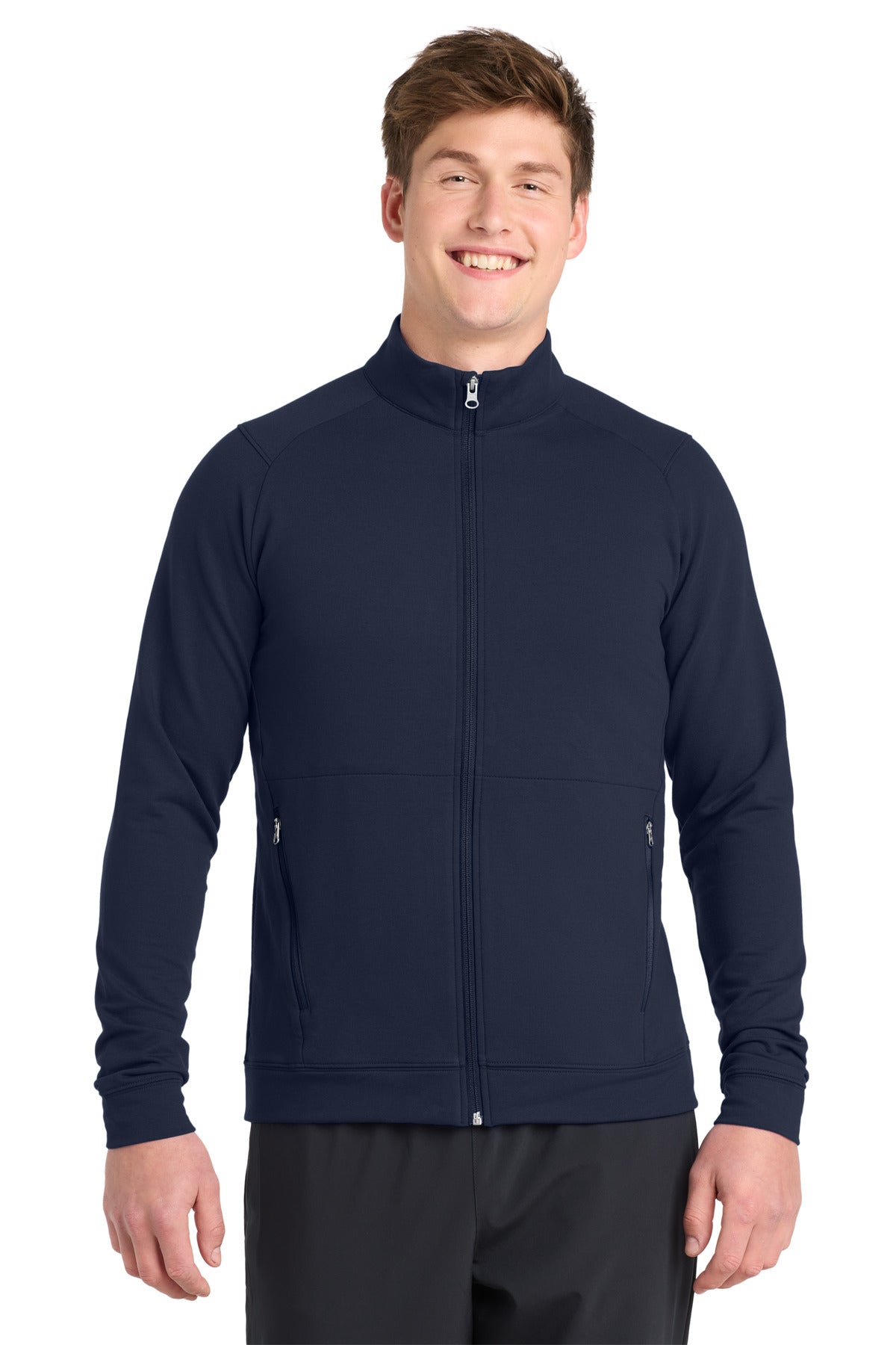 Custom True Navy Sport-Wick Flex Fleece Full-Zip ST560, personalized by SanCanDo Swag in Argyle, TX