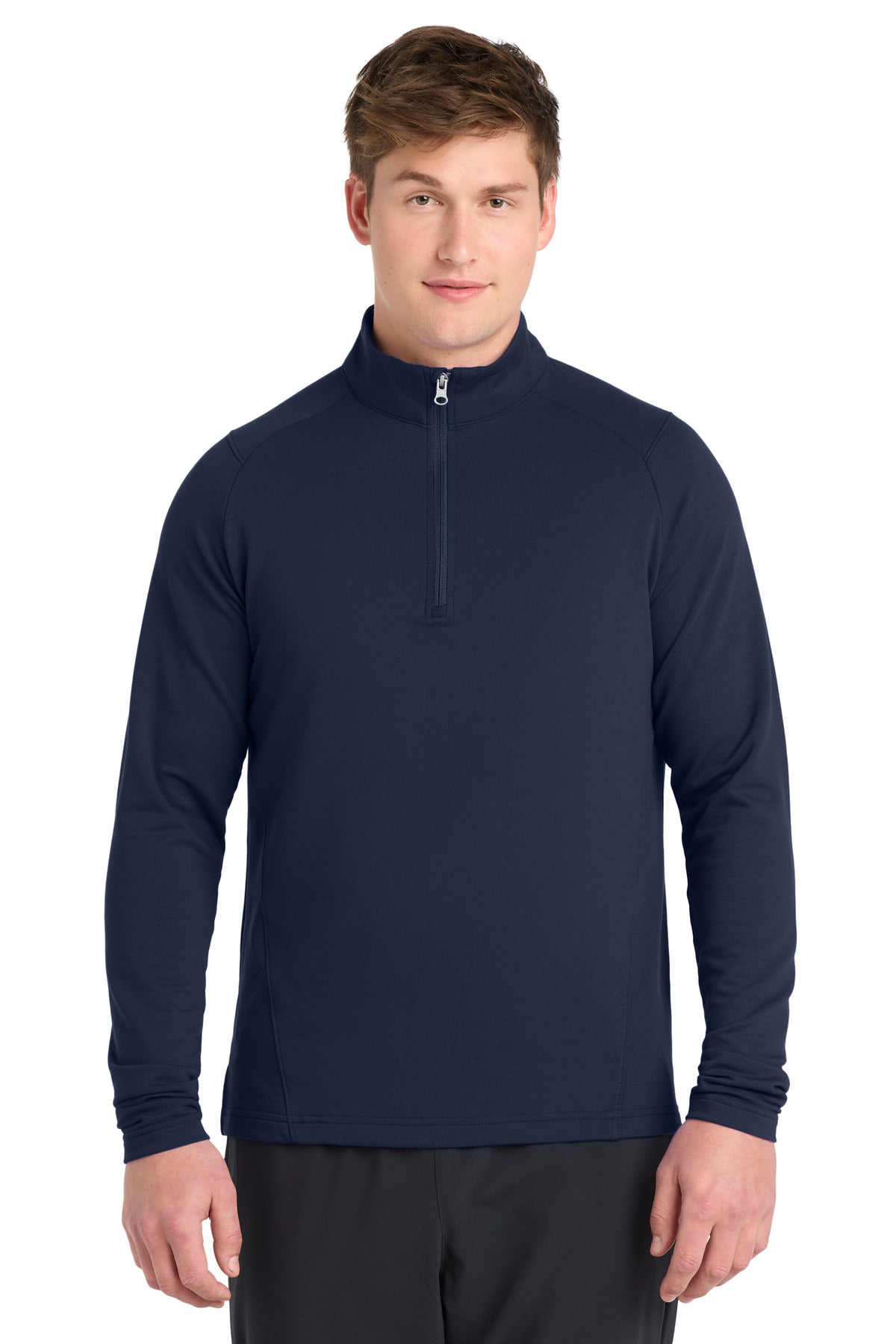 Custom True Navy Sport-Wick Flex Fleece 1/4-Zip ST561, personalized by SanCanDo Swag in Argyle, TX