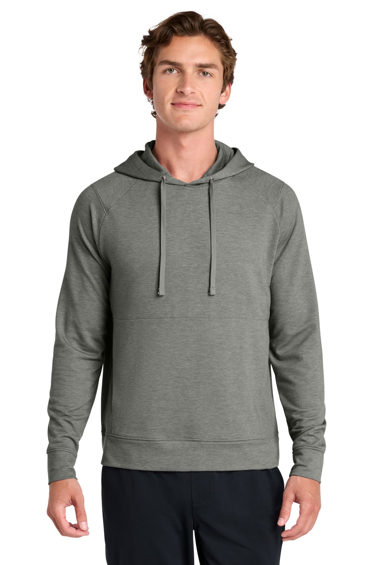 Custom Light Grey Heather Sport-Wick Flex Fleece Pullover Hoodie ST562, personalized by SanCanDo Swag in Argyle, TX