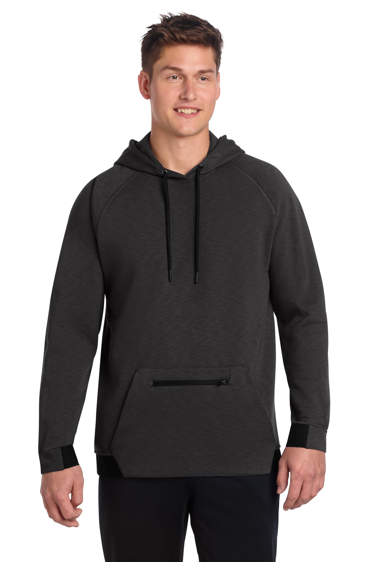 Custom Black PosiCharge Strive Hooded Pullover ST571, personalized by SanCanDo Swag in Argyle, TX