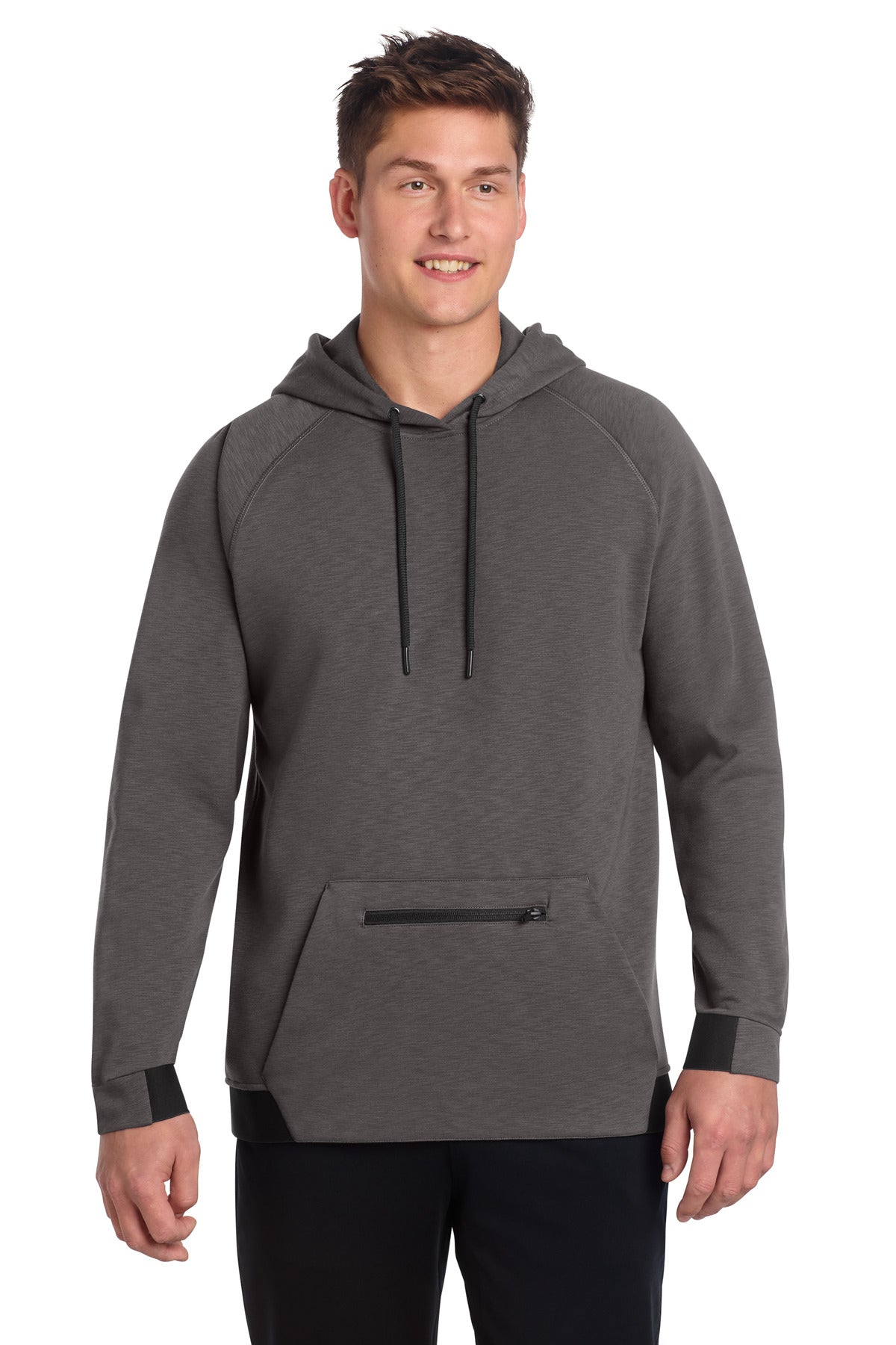 Custom Graphite PosiCharge Strive Hooded Pullover ST571, personalized by SanCanDo Swag in Argyle, TX