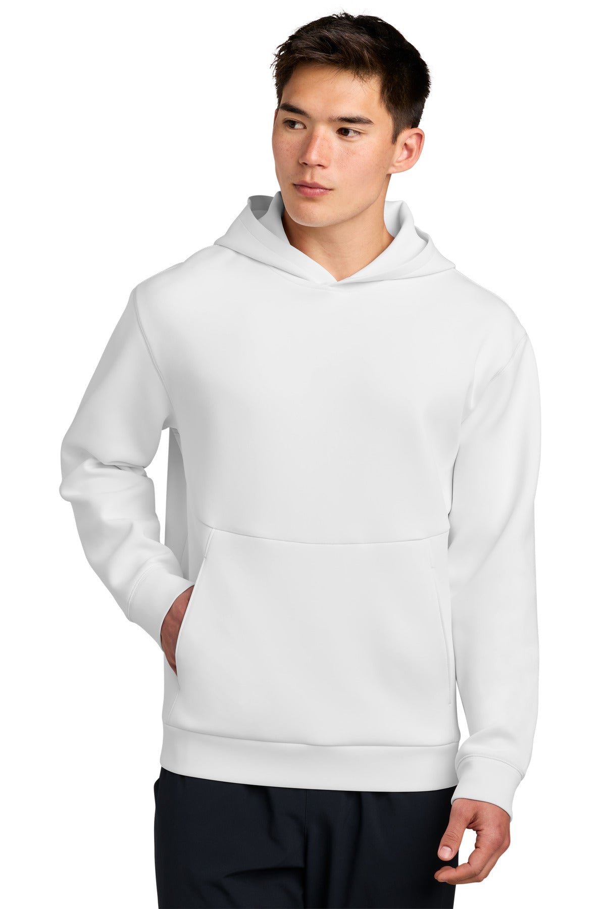 Custom White Pro Perform Pullover Hoodie ST580, personalized by SanCanDo Swag in Argyle, TX