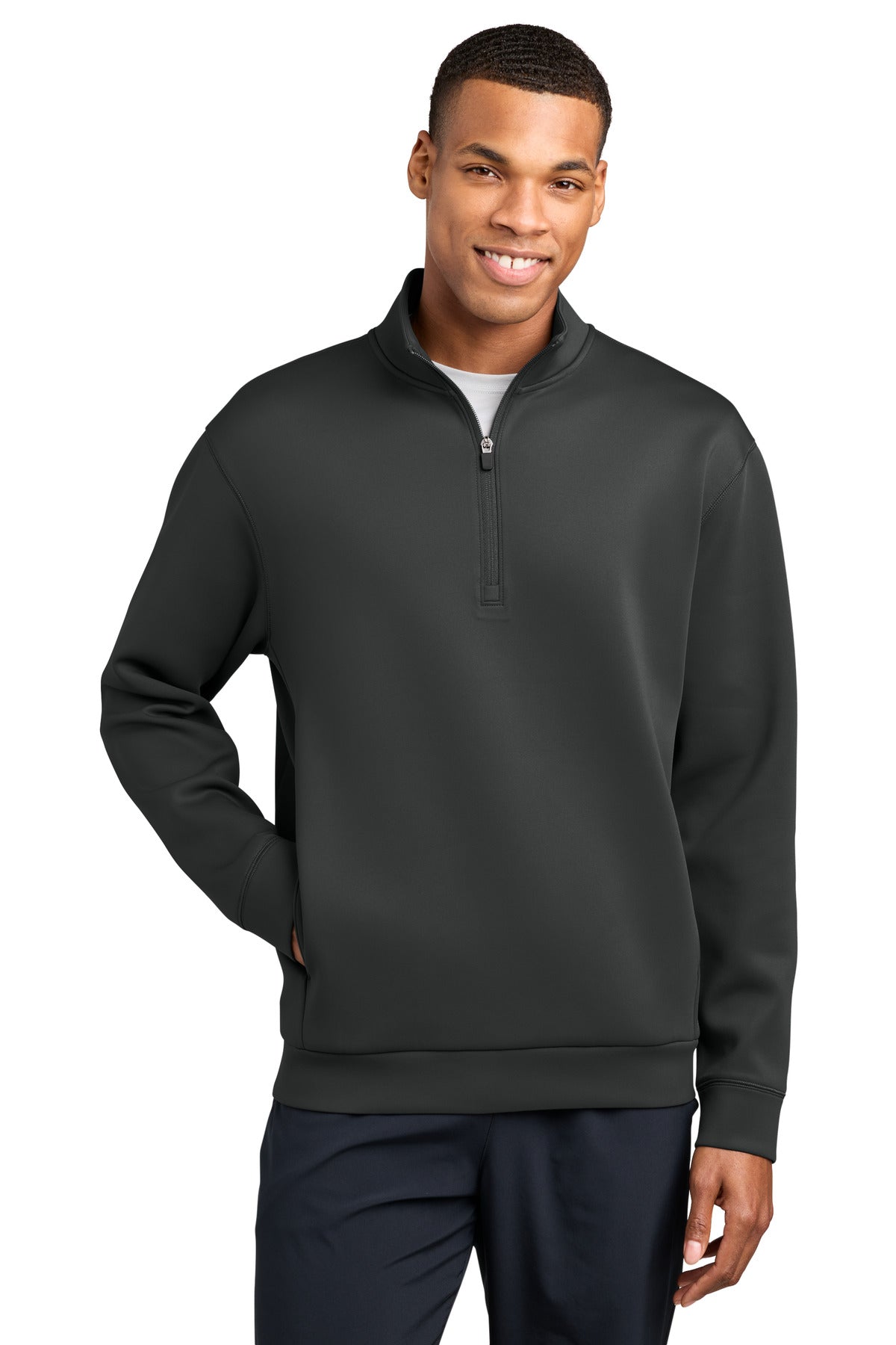 Custom Iron Grey Pro Perform 1/4-Zip ST581, personalized by SanCanDo Swag in Argyle, TX